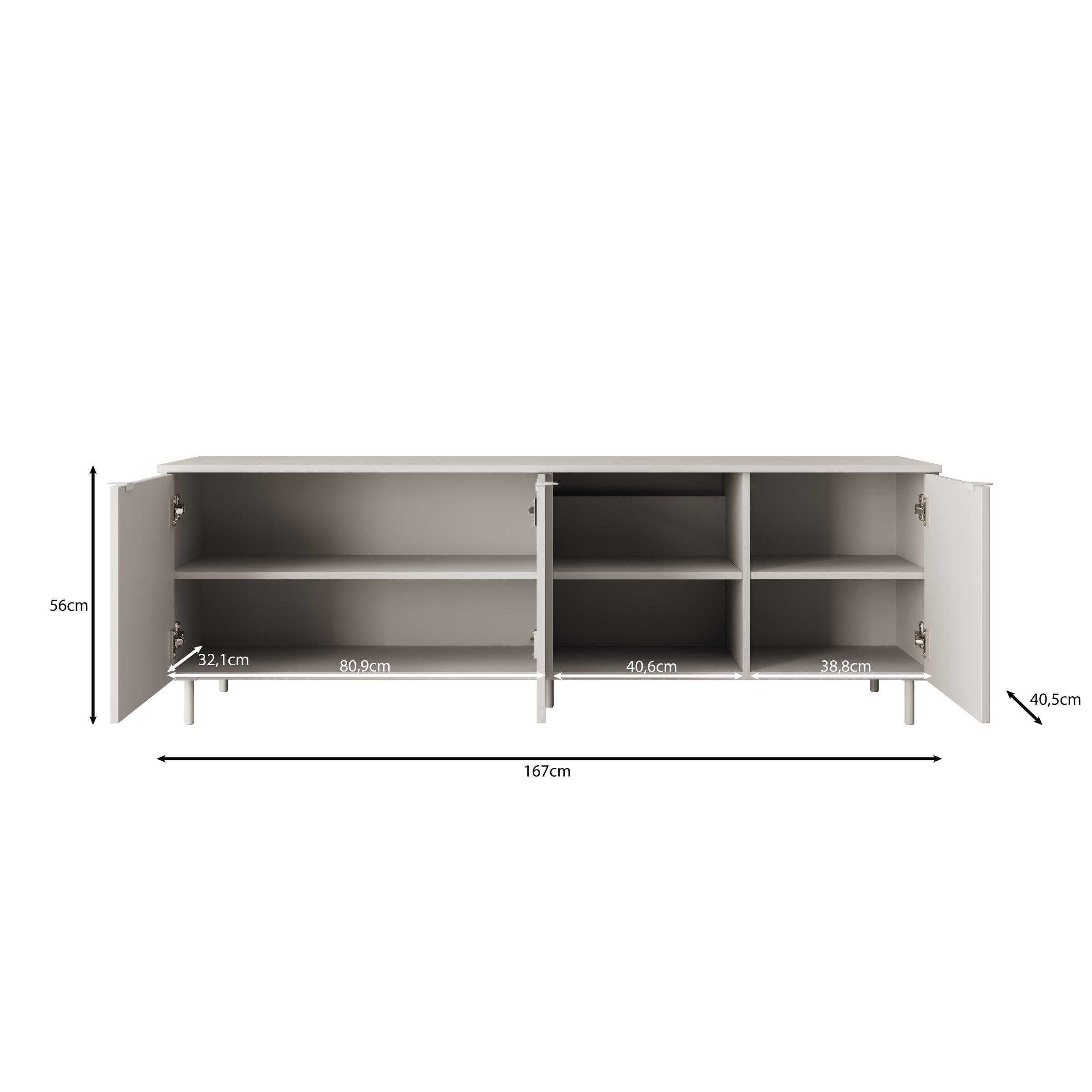 Malvare - TV-Meubel - Wit - 167x41x56 cm