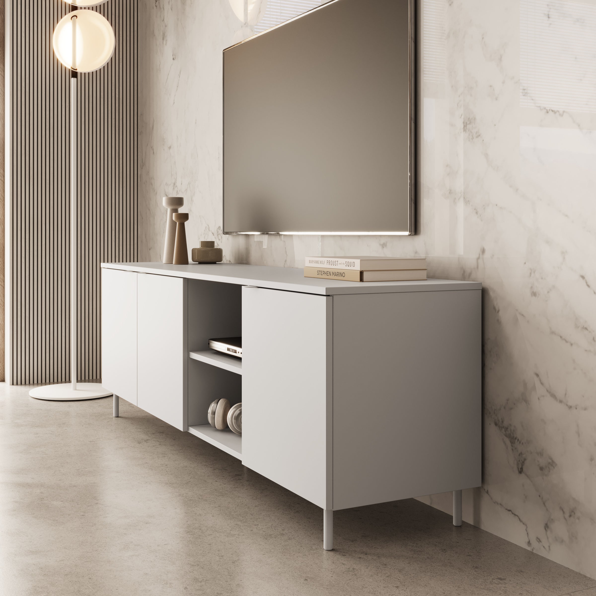 Malvare - TV-Meubel - Wit - 167x41x56 cm