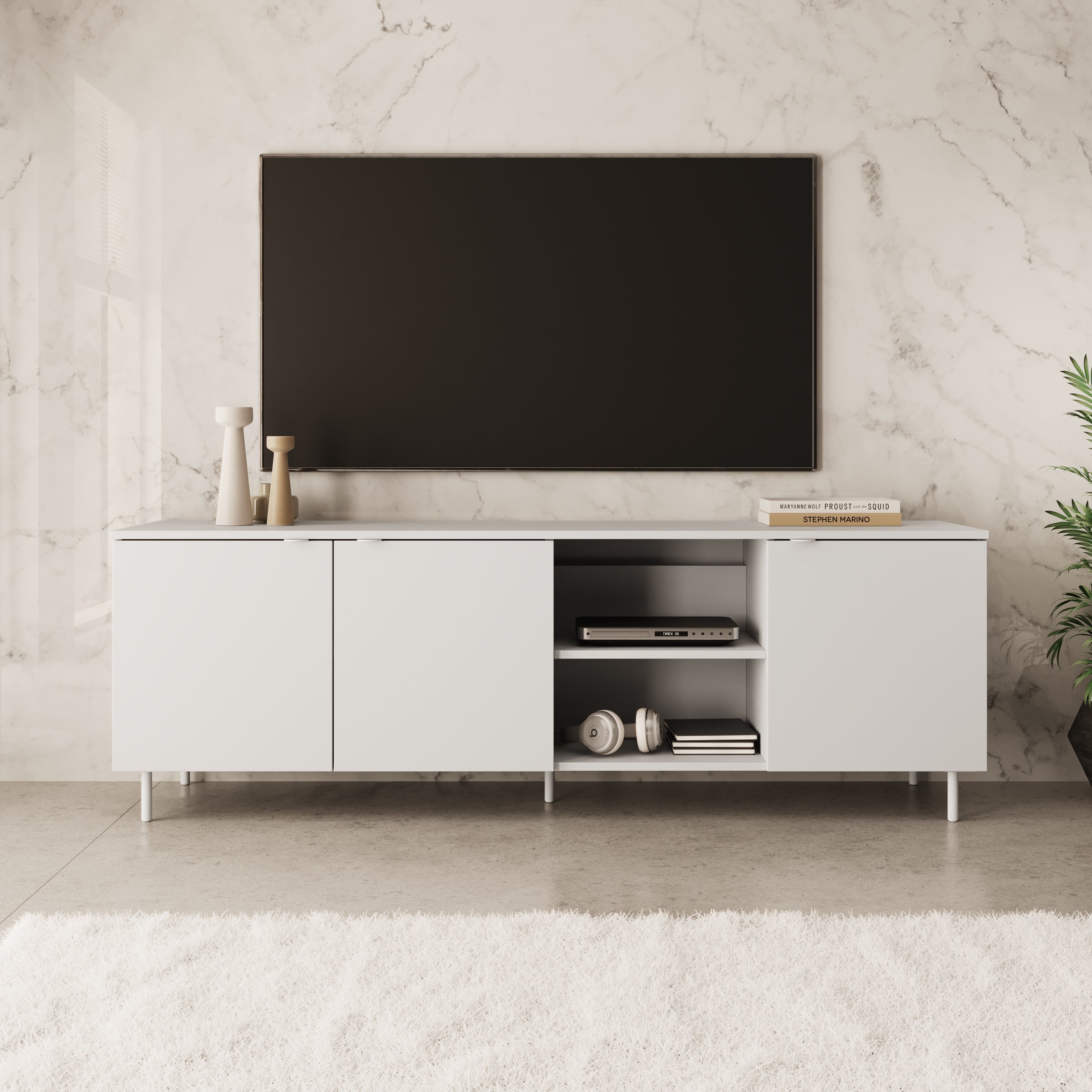 Malvare - TV-Meubel - Wit - 167x41x56 cm