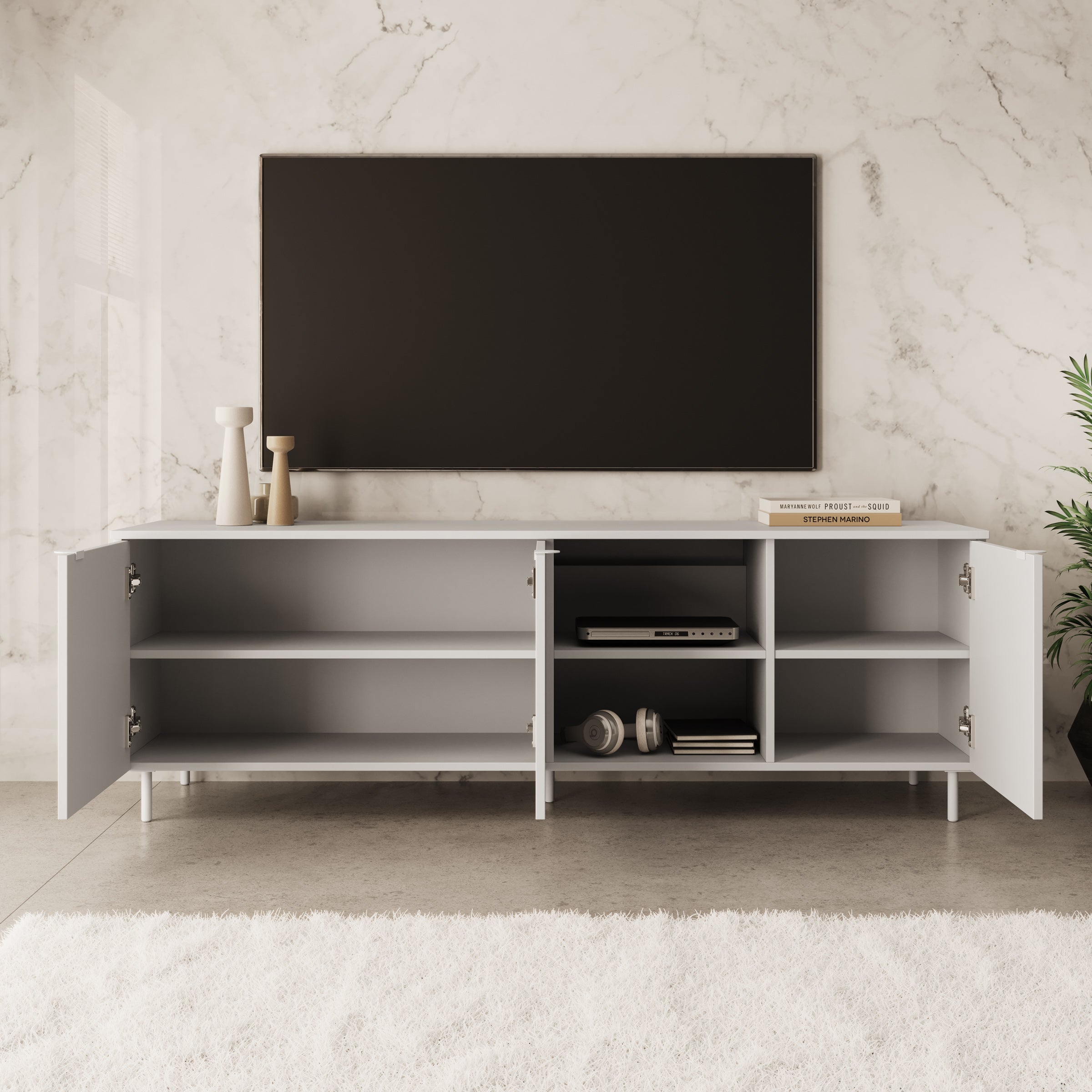 Malvare - TV-Meubel - Wit - 167x41x56 cm