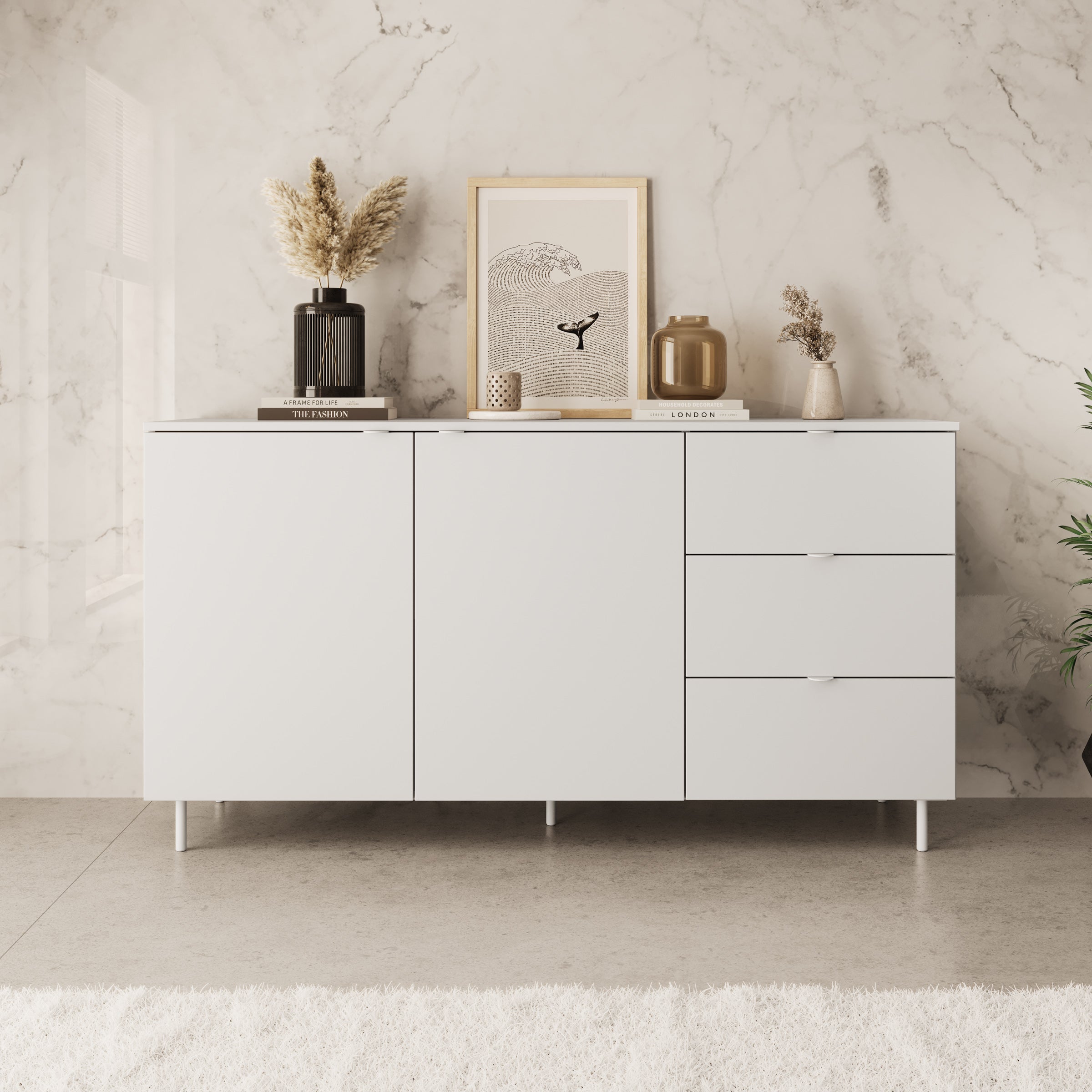 Malvare 2 - Dressoir - Wit - 150x41x80 cm