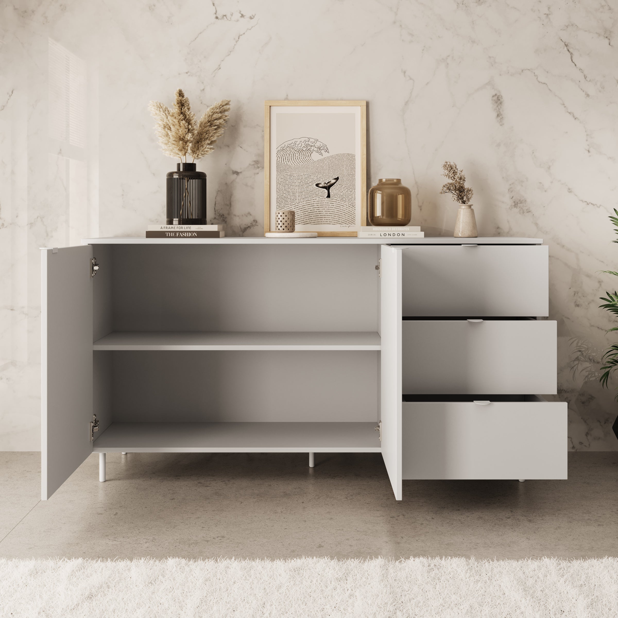 Malvare 2 - Dressoir - Wit - 150x41x80 cm