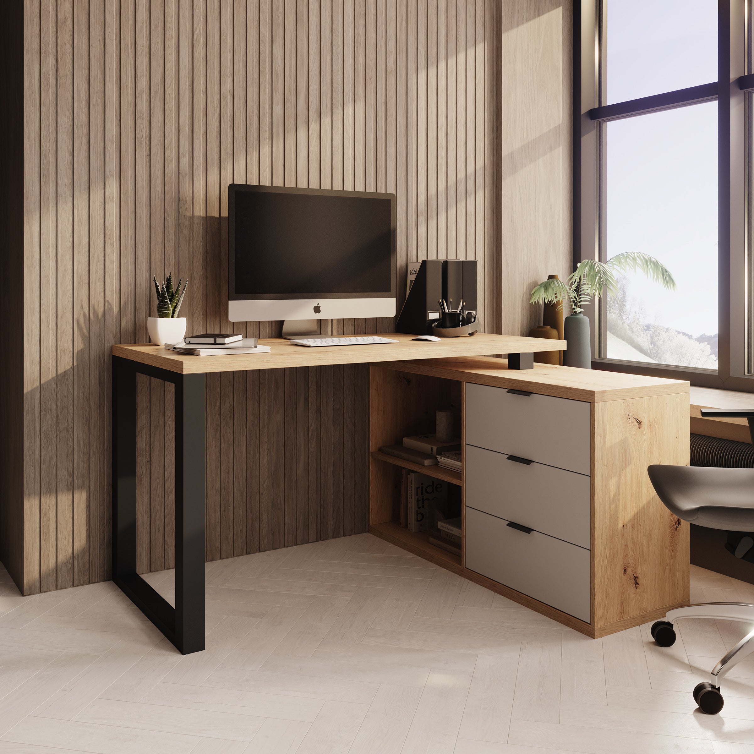 Manhattan 2 - Bureau - Eiken - 135x65x75 cm