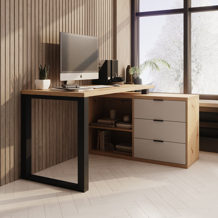 Manhattan 2 - Bureau - Eiken - 135x65x75 cm