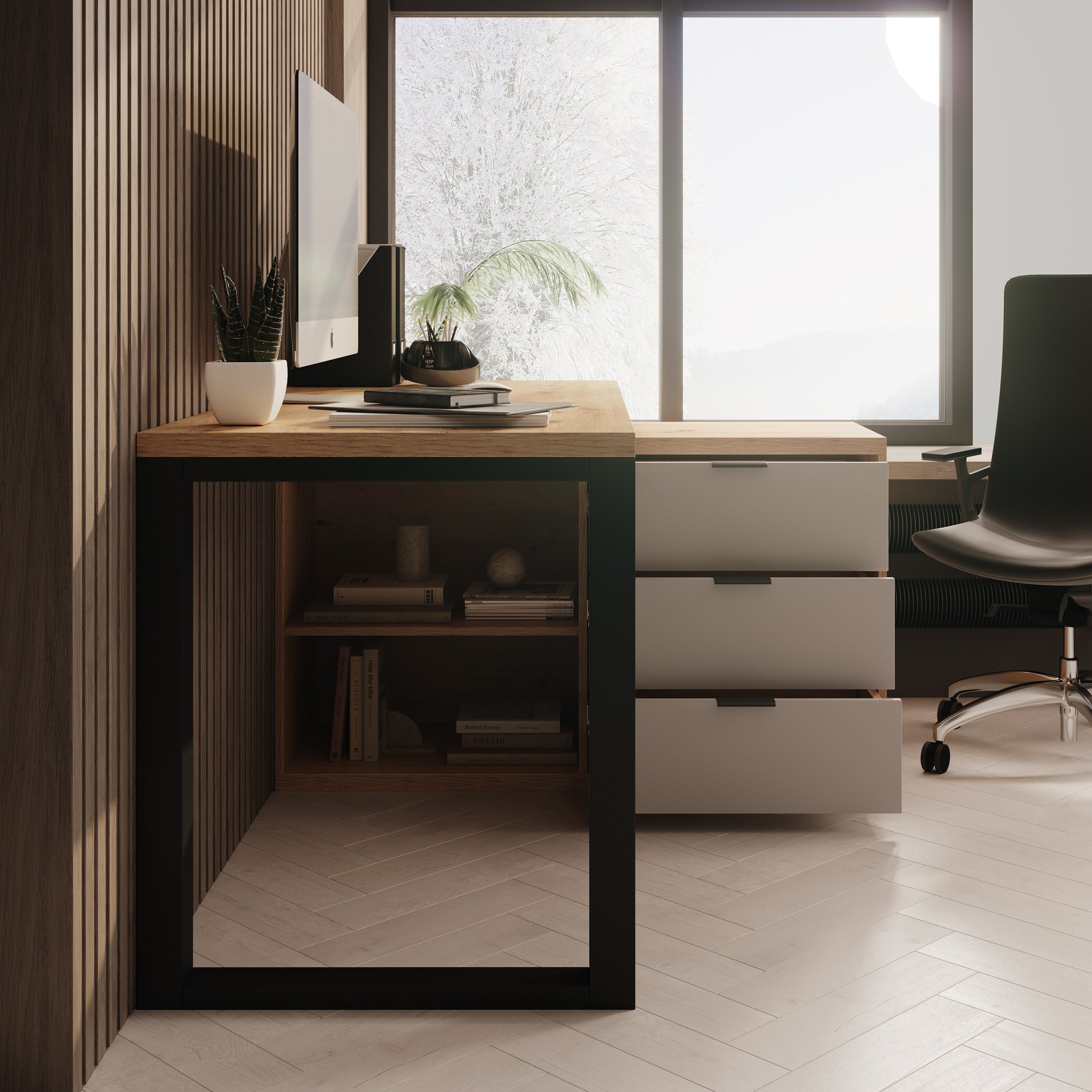 Manhattan 2 - Bureau - Eiken - 135x65x75 cm