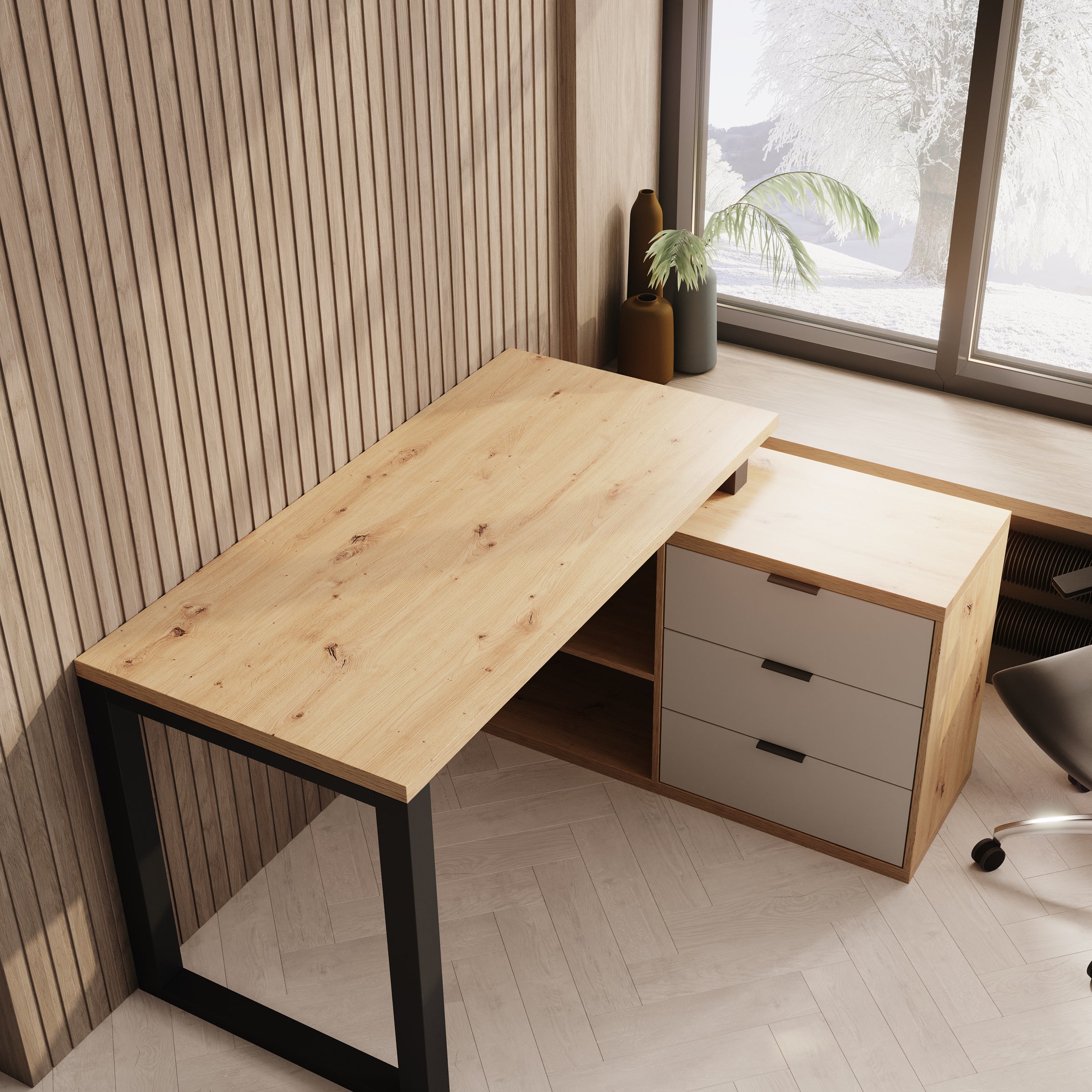 Manhattan 2 - Bureau - Eiken - 135x65x75 cm
