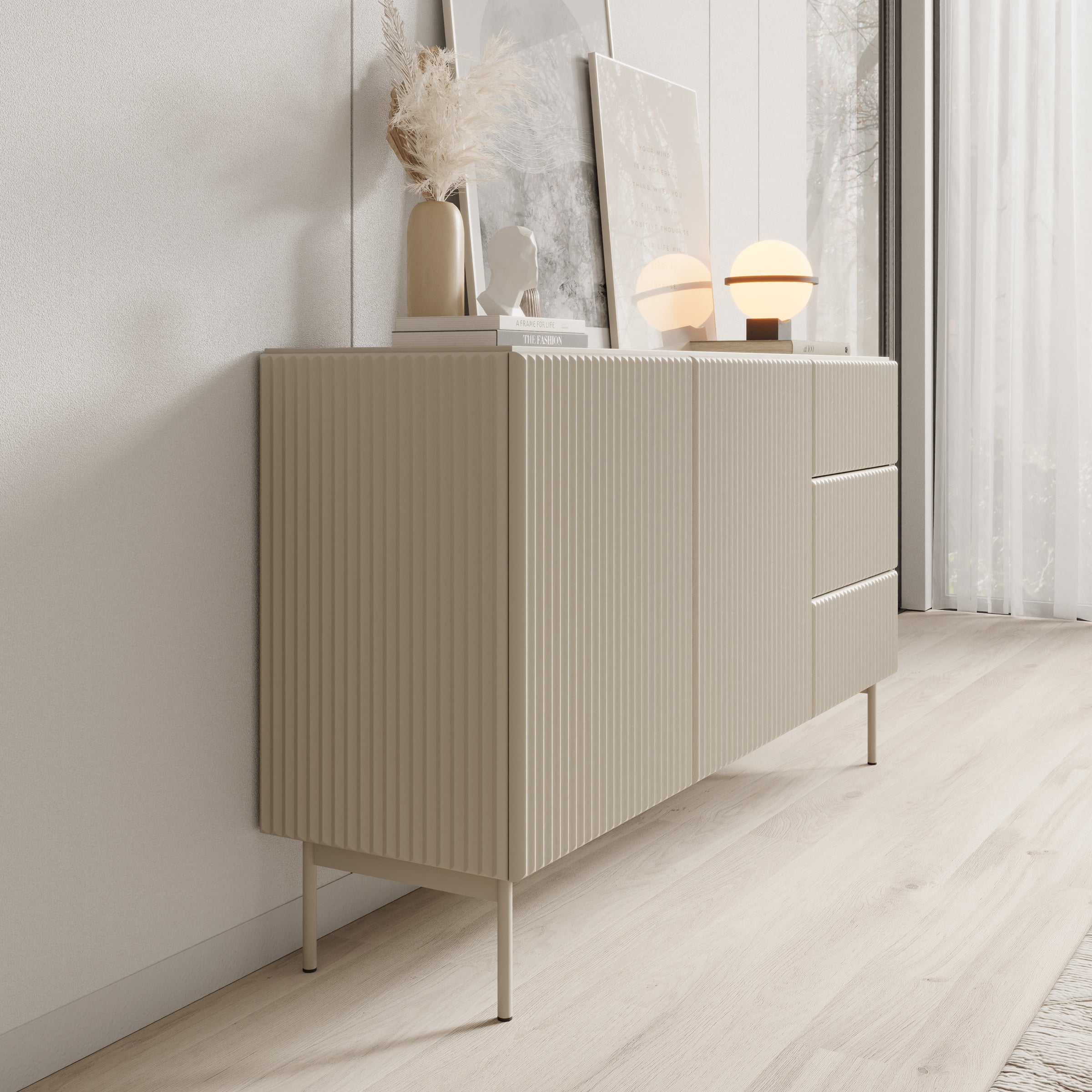 Marajo - Dressoir - Beige - 147x40x81 cm