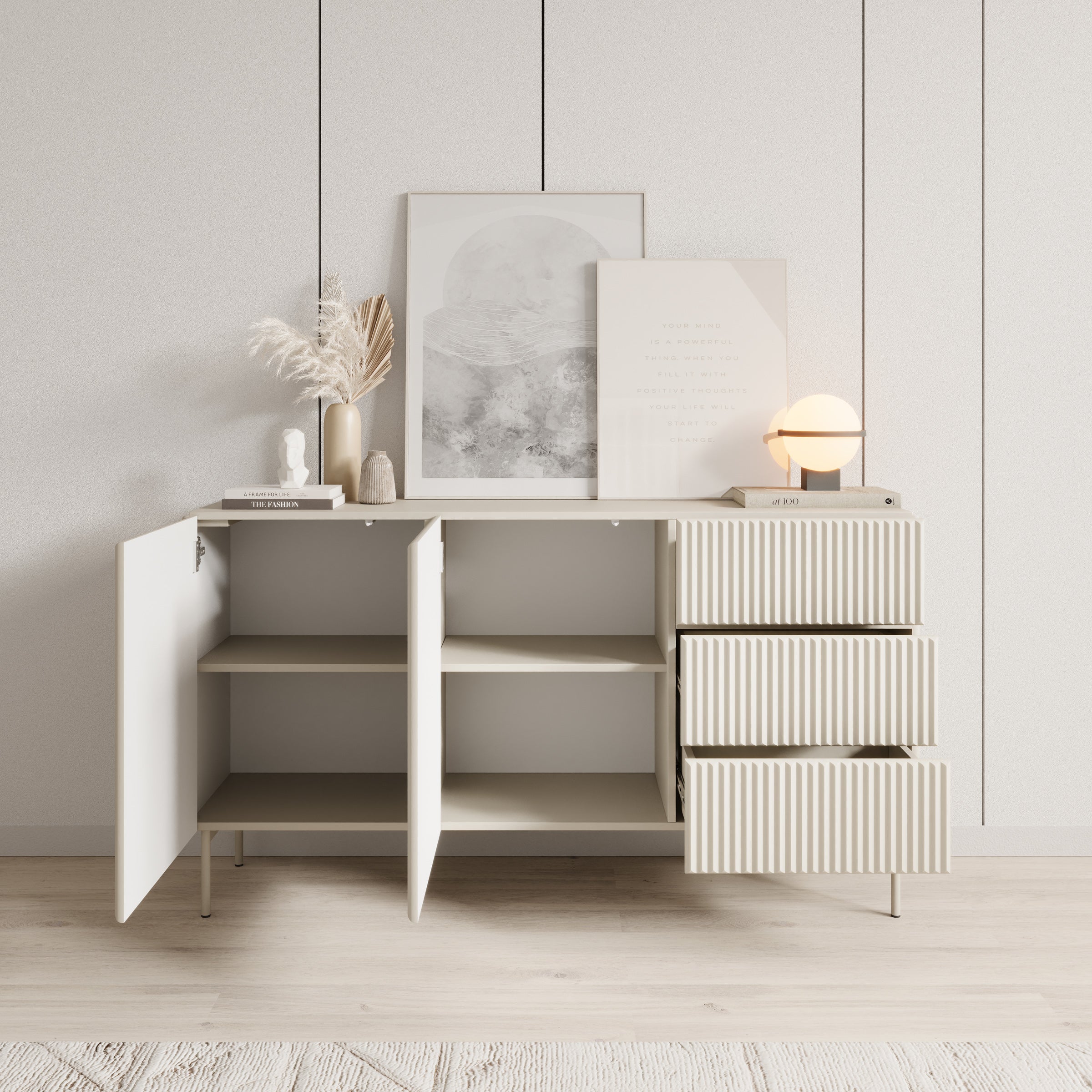 Marajo - Dressoir - Beige - 147x40x81 cm