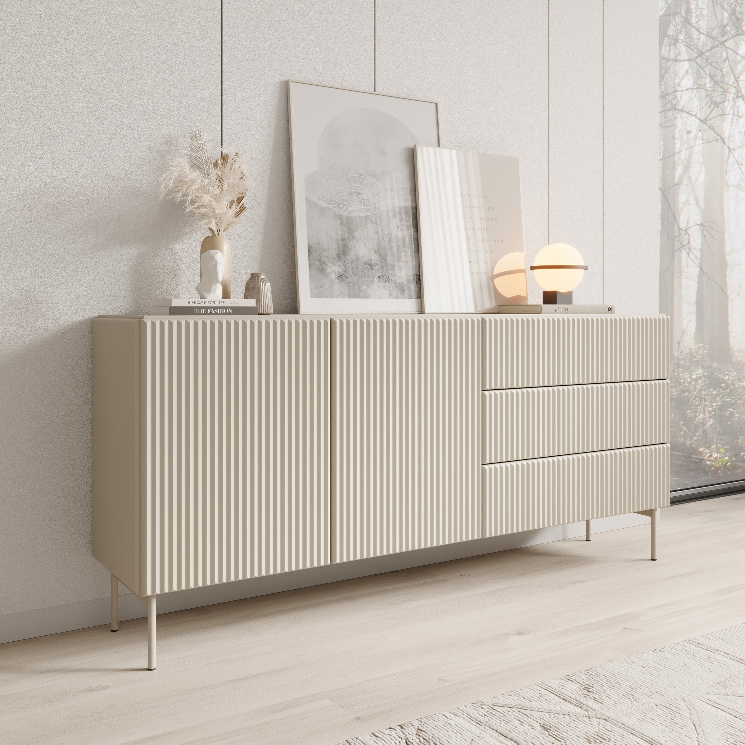 Marajo - Dressoir - Beige - 177x40x81 cm