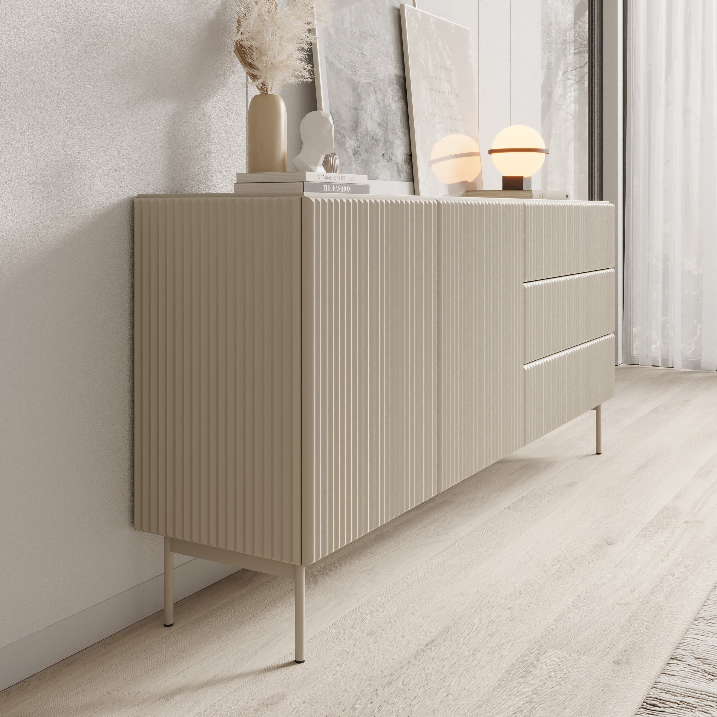 Marajo - Dressoir - Beige - 177x40x81 cm