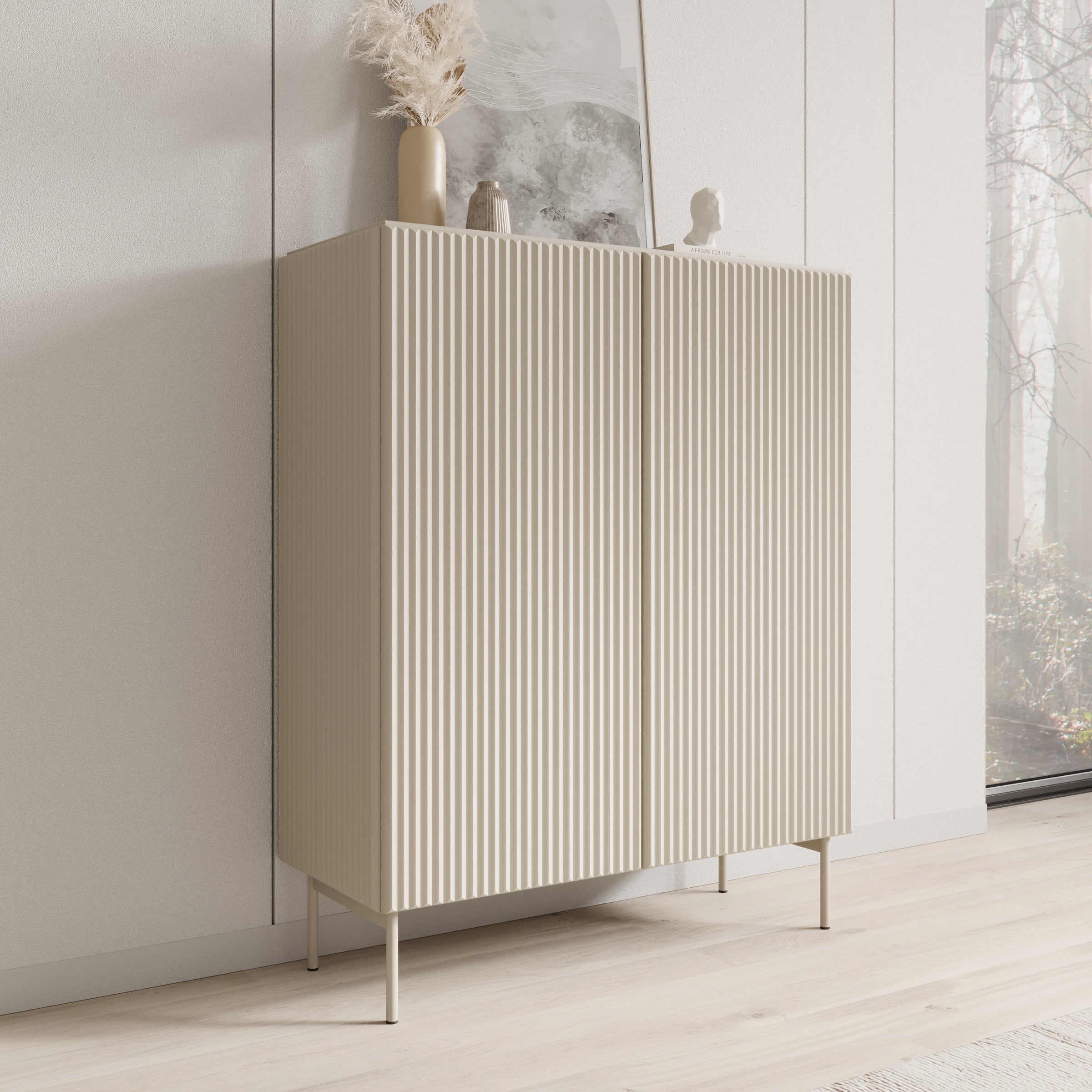 Marajo - Dressoir - Beige - 99x40x123 cm