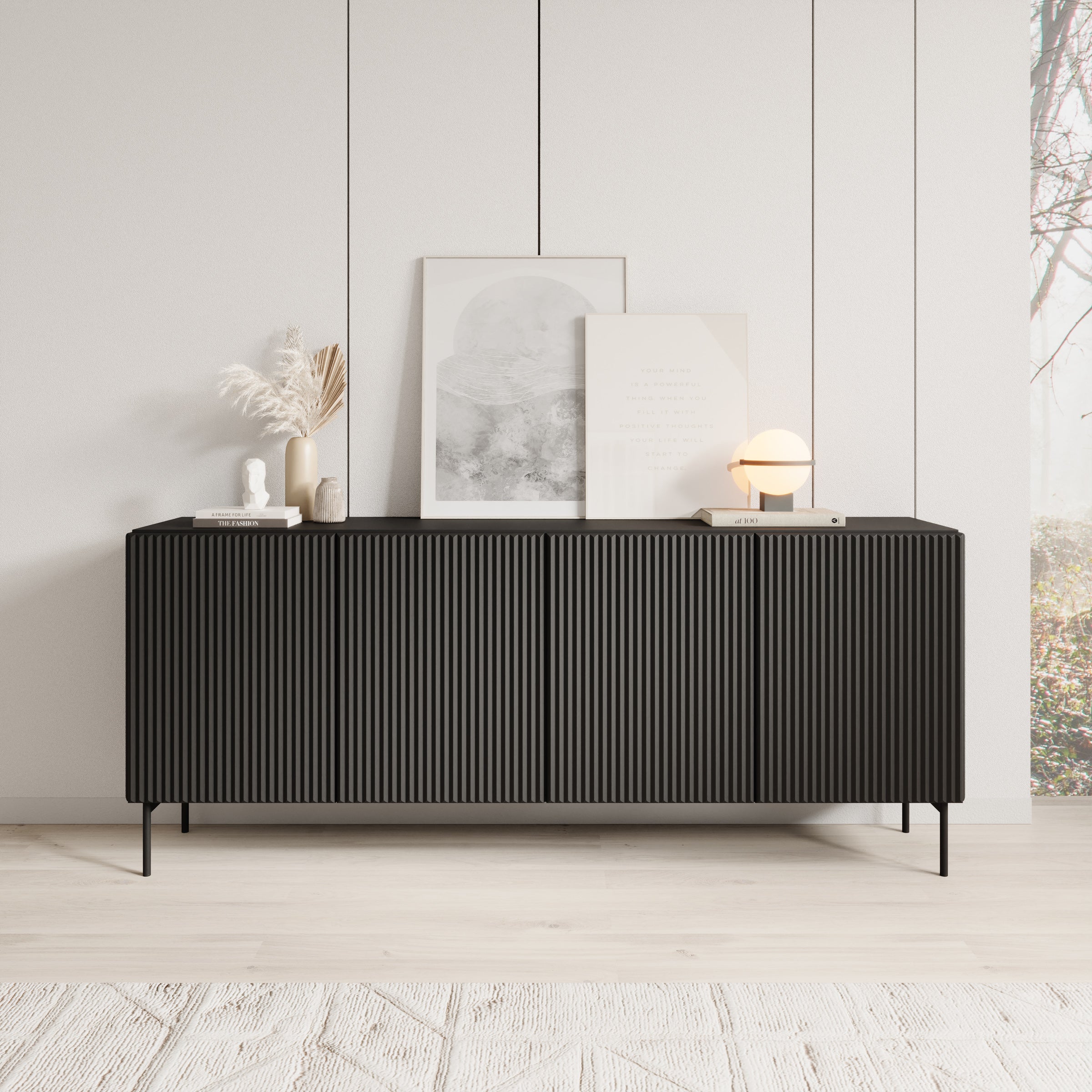 Marajo - Dressoir - Zwart - 195x40x81 cm