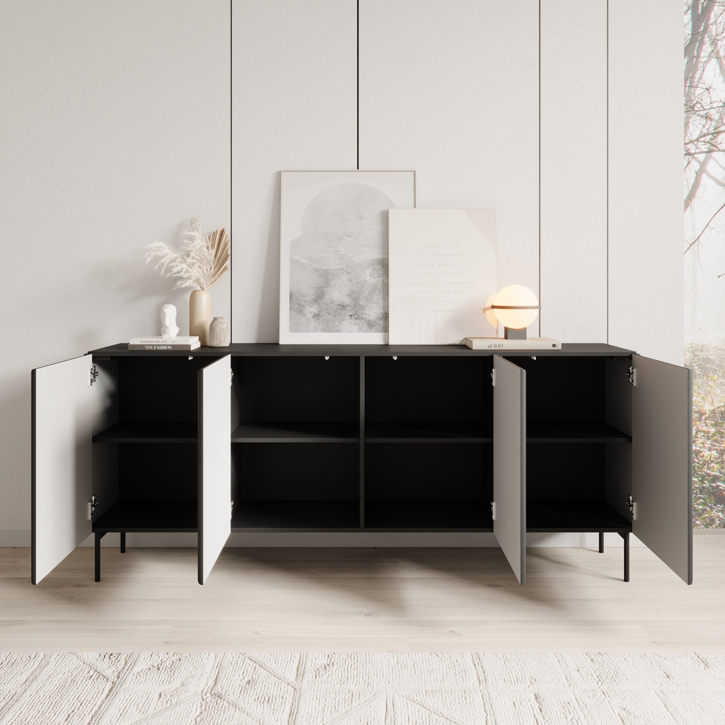 Marajo - Dressoir - Zwart - 195x40x81 cm