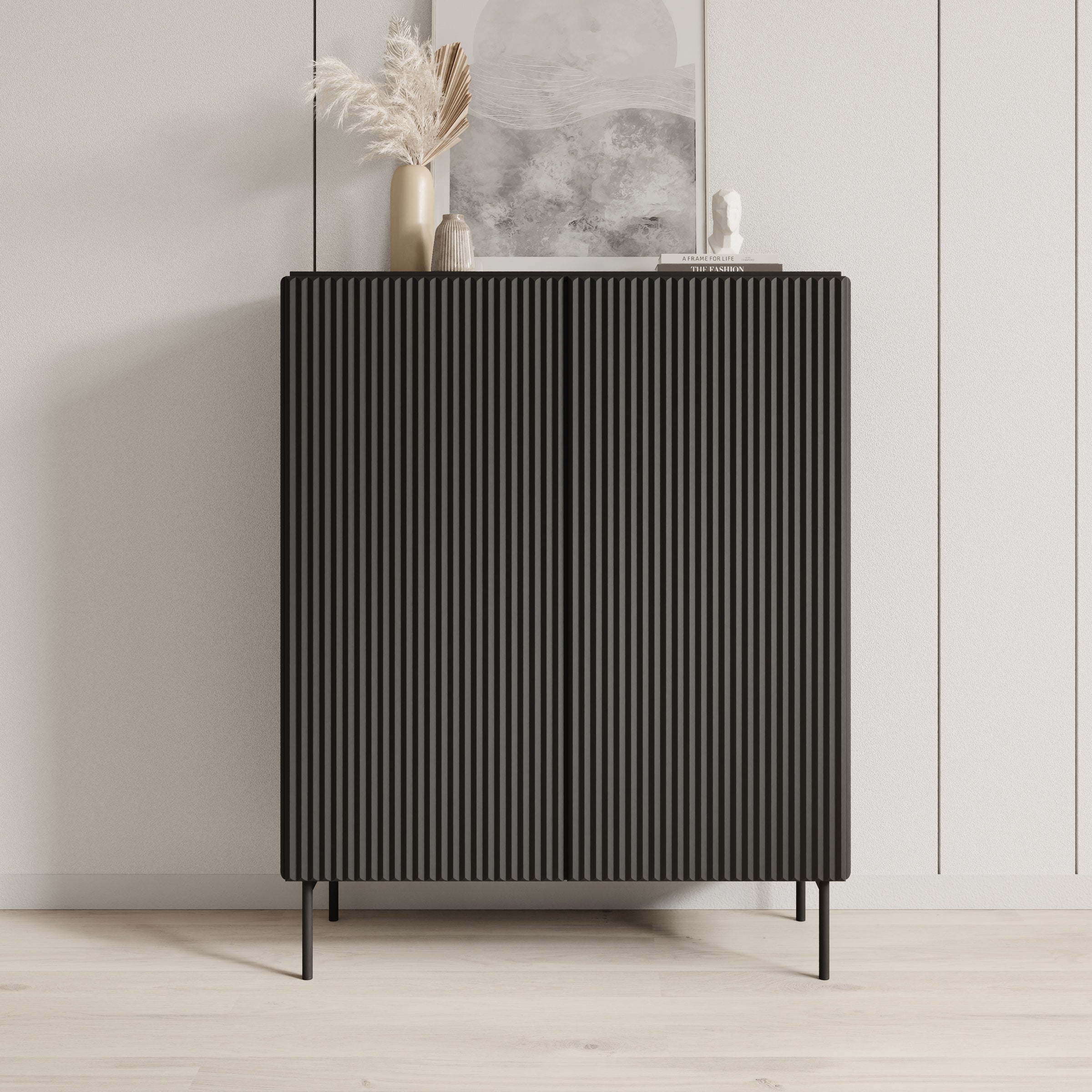 Marajo - Dressoir - Zwart - 99x40x123 cm