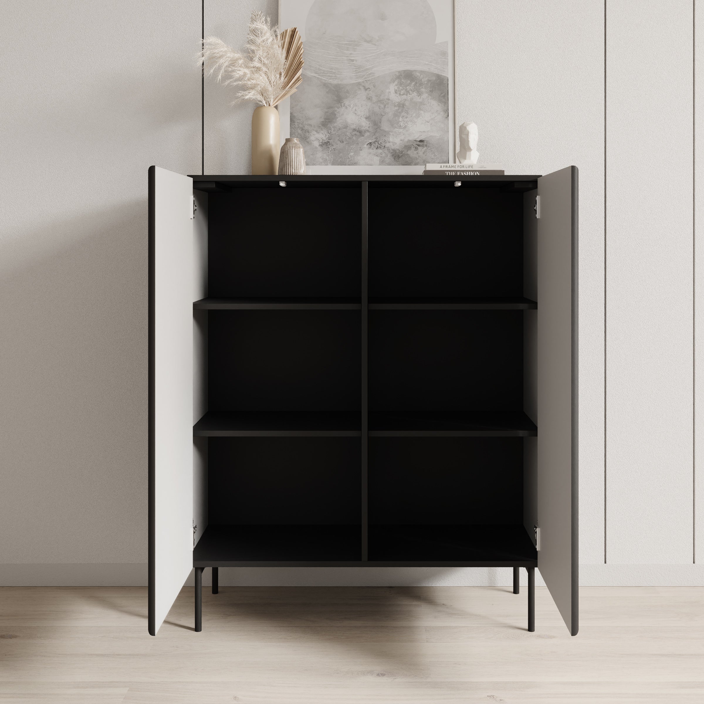 Marajo - Dressoir - Zwart - 99x40x123 cm