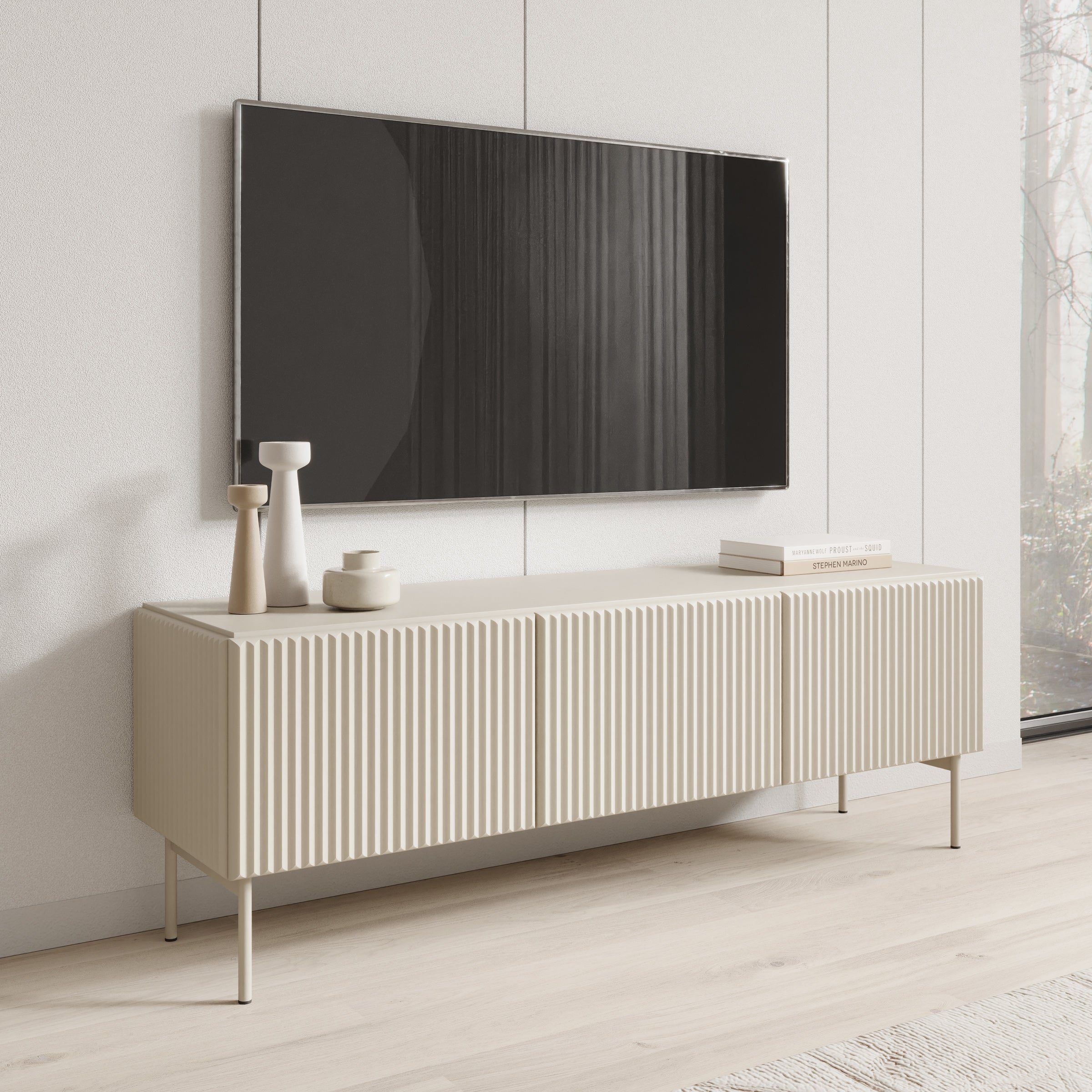 Marajo - TV-Meubel - Beige - 147x40x51 cm
