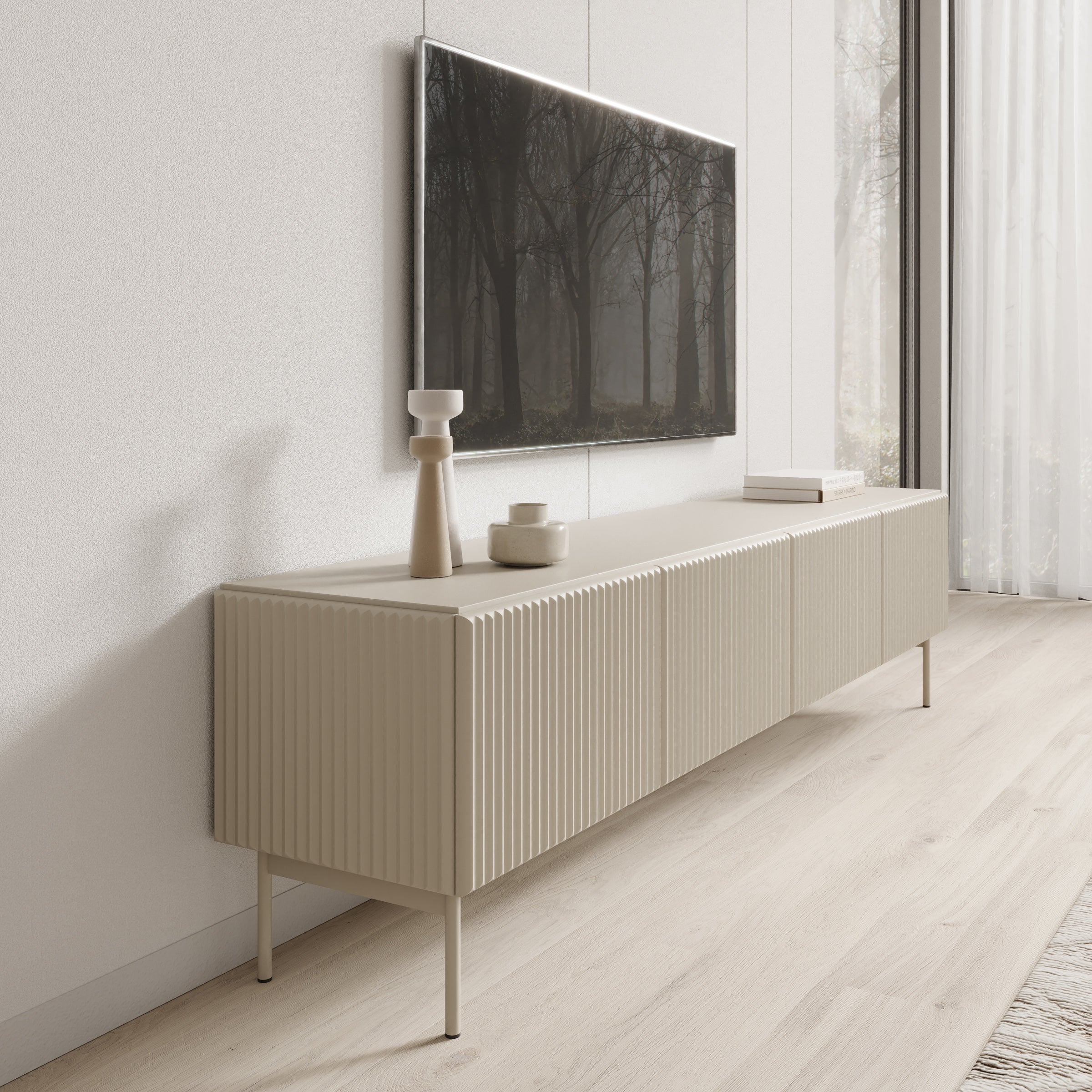 Marajo - TV-Meubel - Beige - 195x40x51 cm