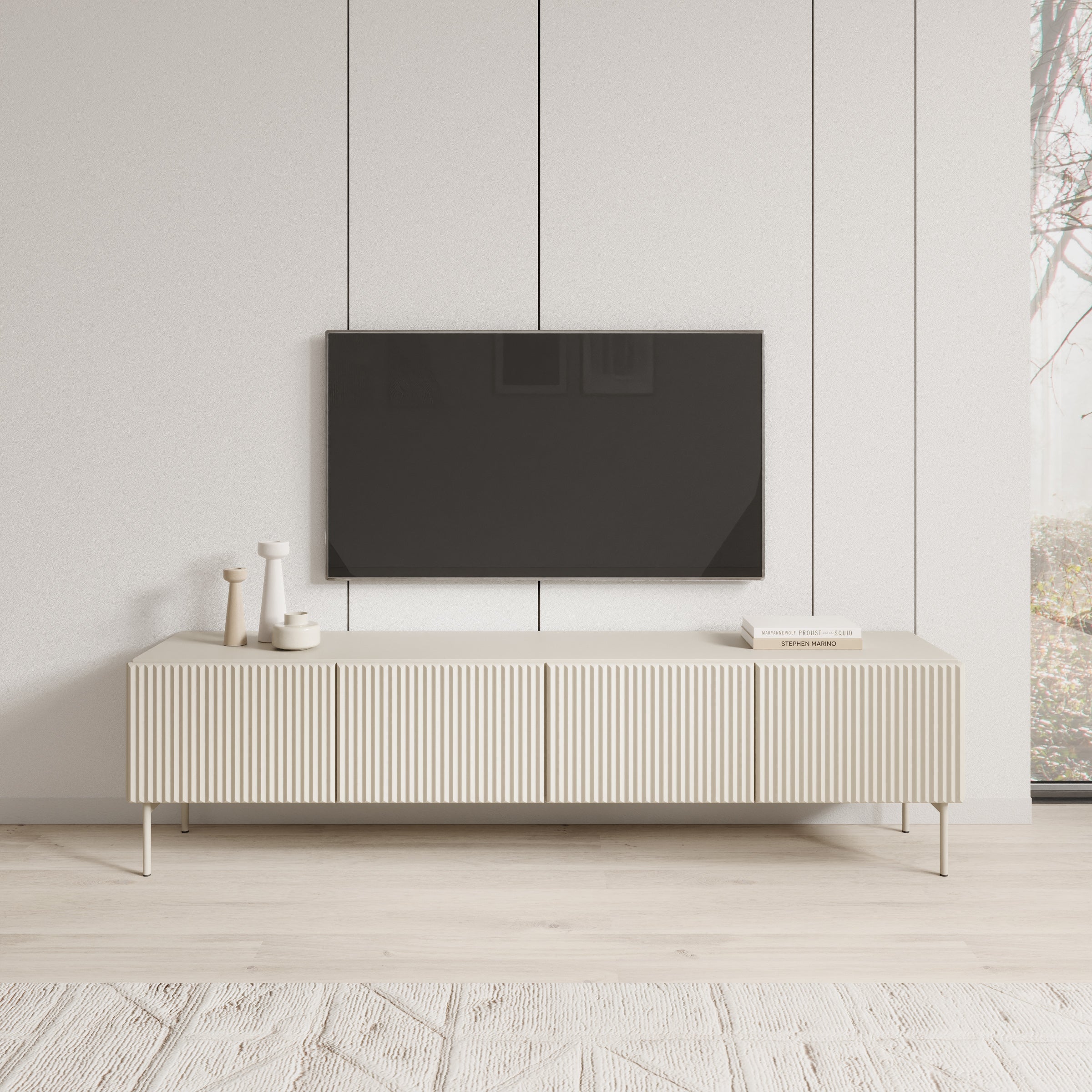 Marajo - TV-Meubel - Beige - 195x40x51 cm