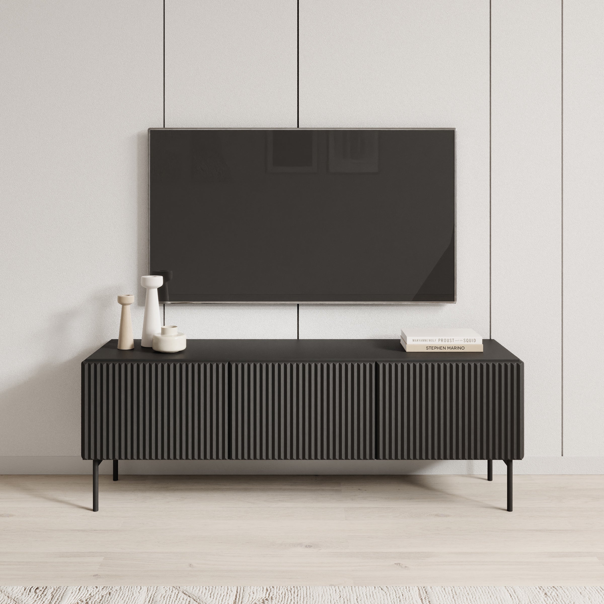 Marajo - TV-Meubel - Zwart - 147x40x51 cm