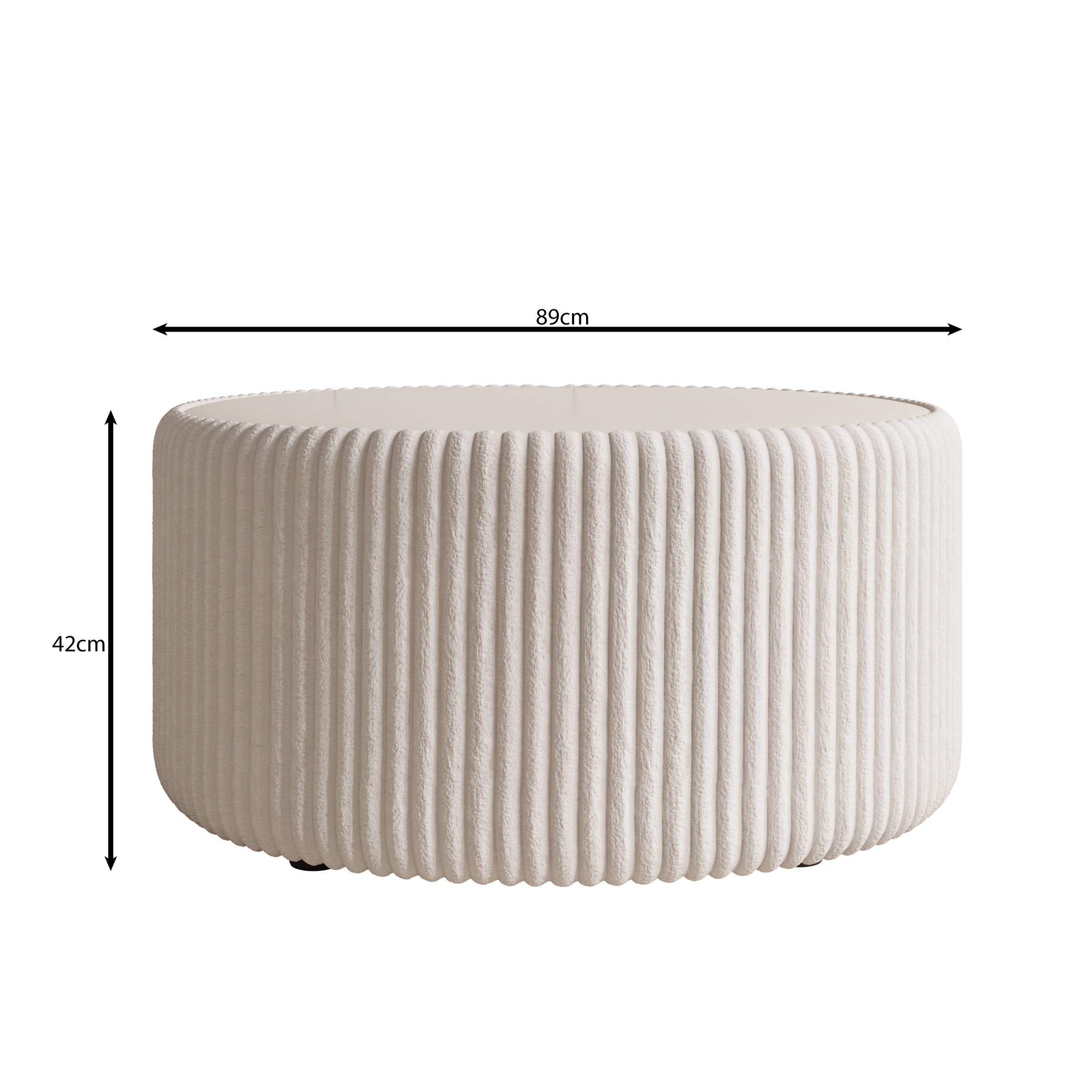 Marano - Salontafel - Fluffy ribstof grijs  - 89x89x42 cm