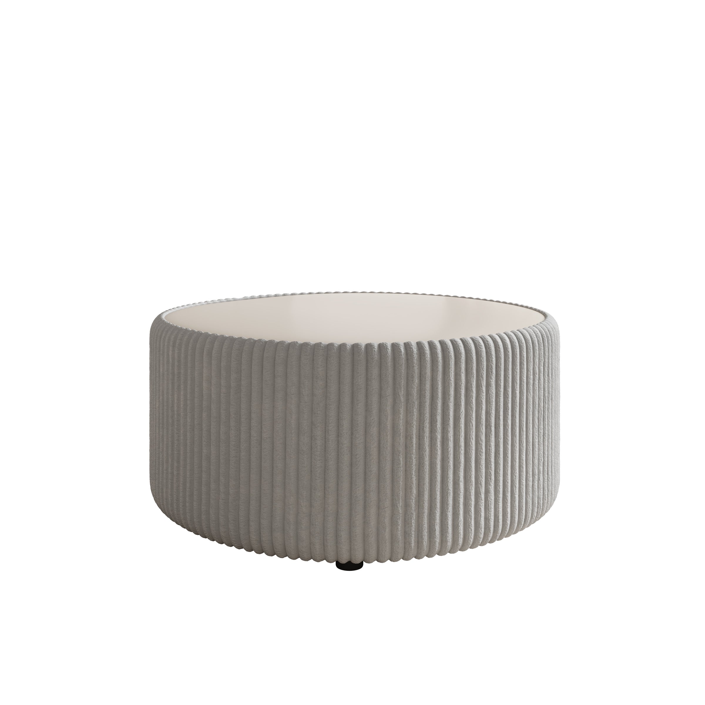 Marano - Salontafel - Fluffy ribstof grijs  - 89x89x42 cm