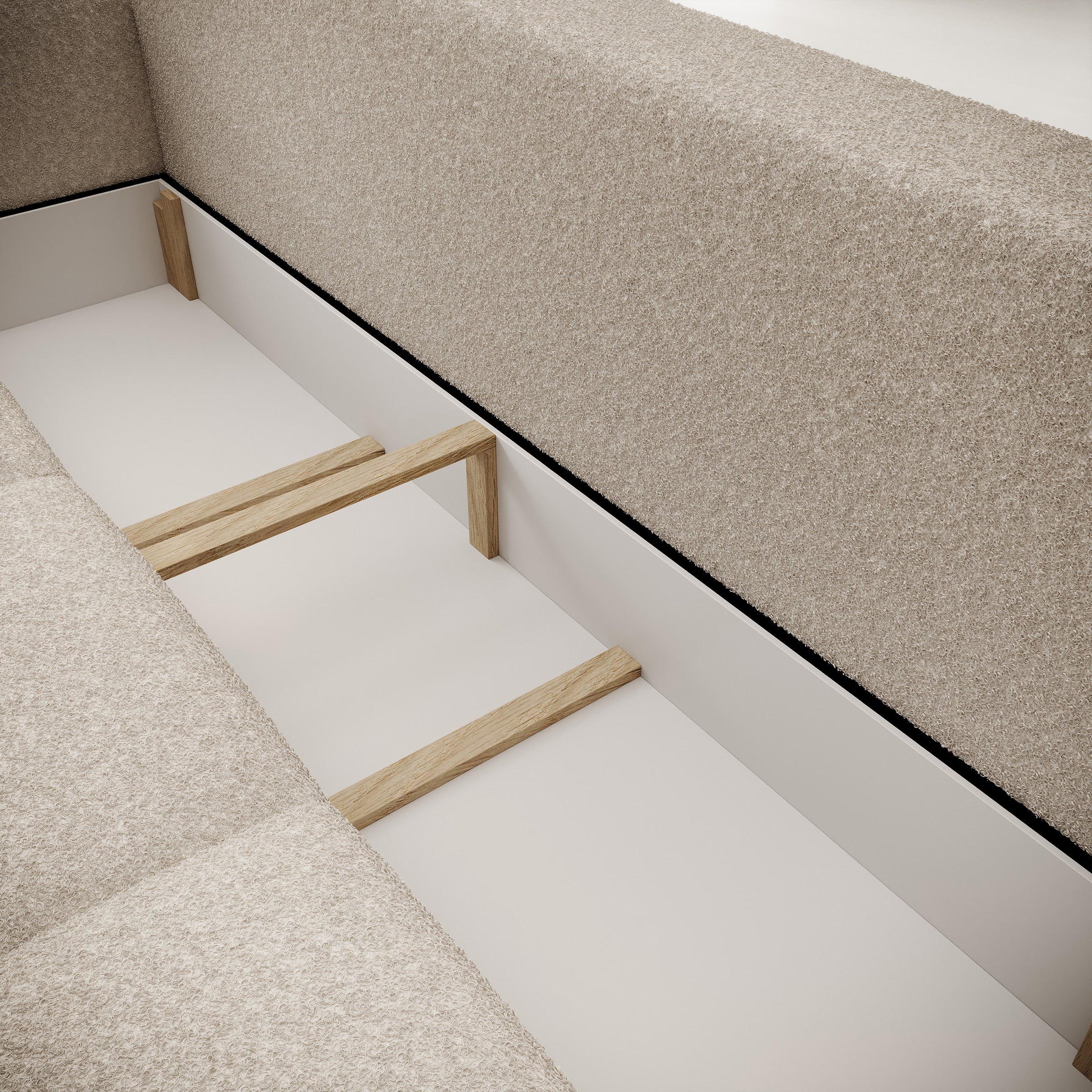 Maravilla - Slaapbank - Teddystof beige - 250x117x85 cm