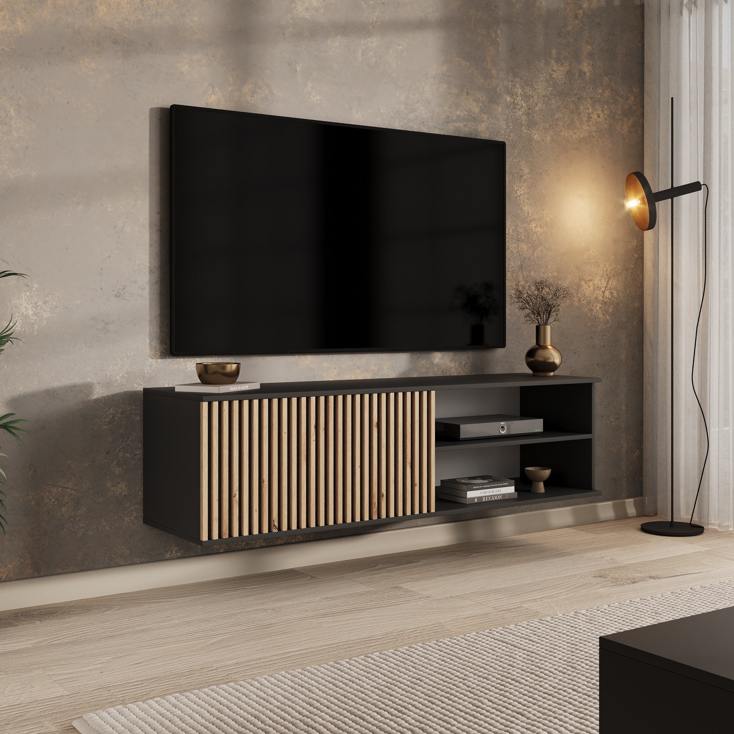 Marbella - TV-Meubel - Zwart - 150x40x40 cm