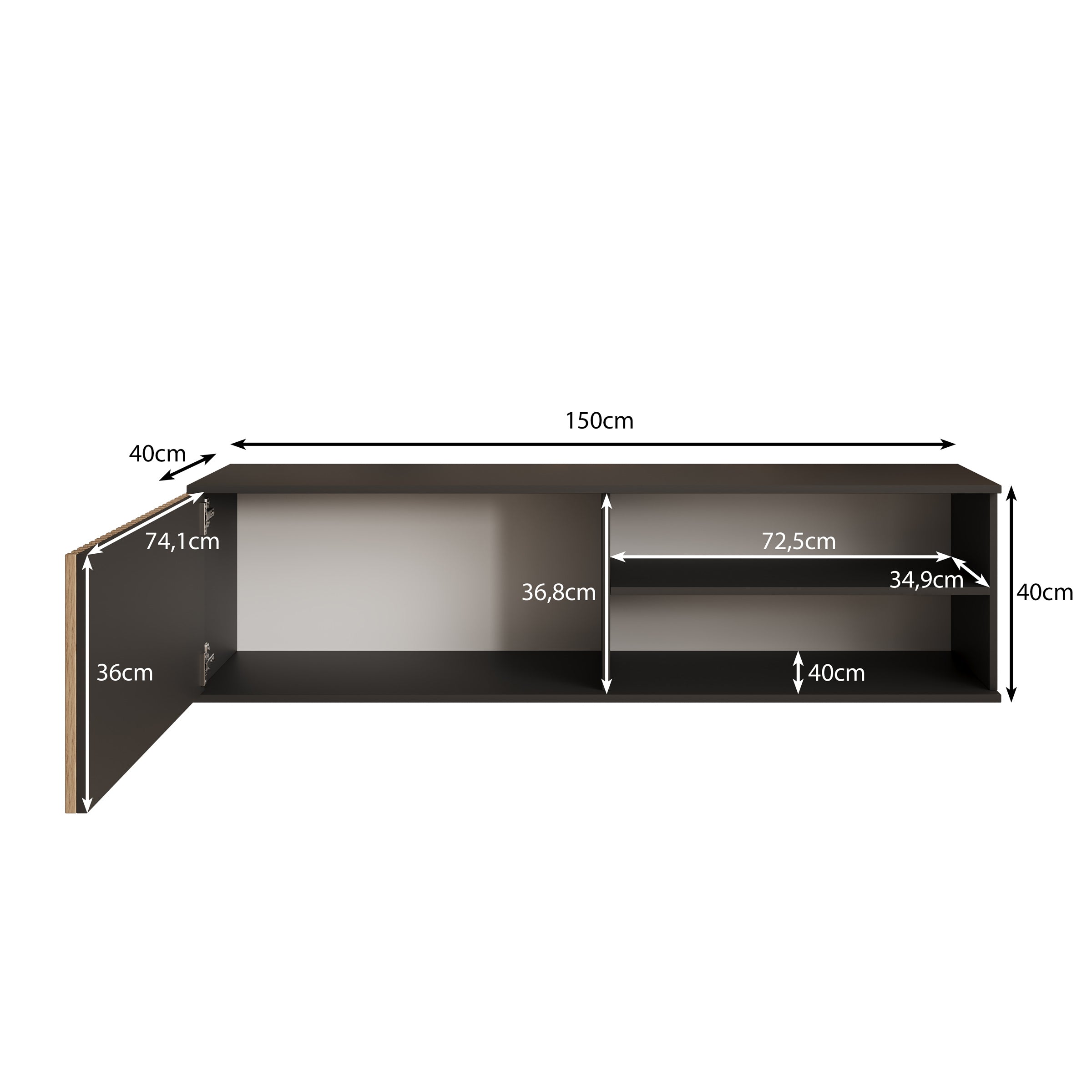 Marbella - TV-Meubel - Zwart - 150x40x40 cm