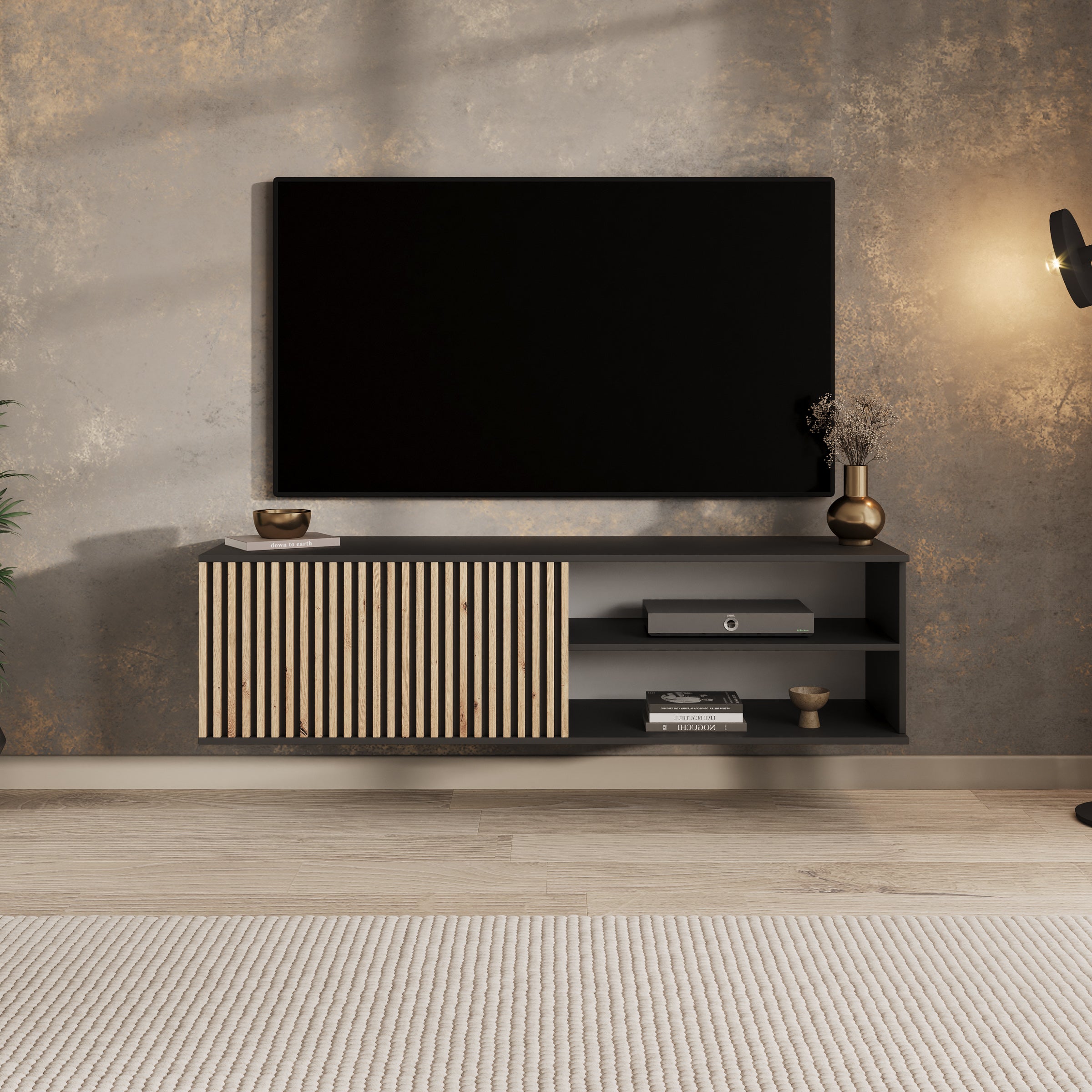 Marbella - TV-Meubel - Zwart - 150x40x40 cm