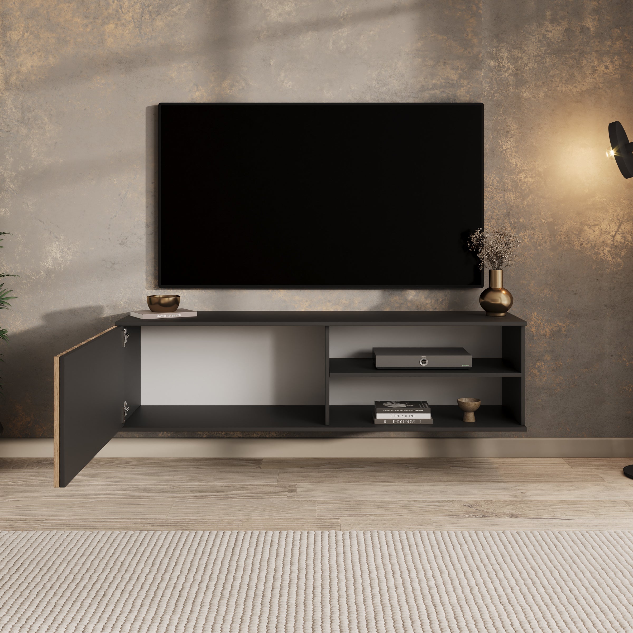 Marbella - TV-Meubel - Zwart - 150x40x40 cm