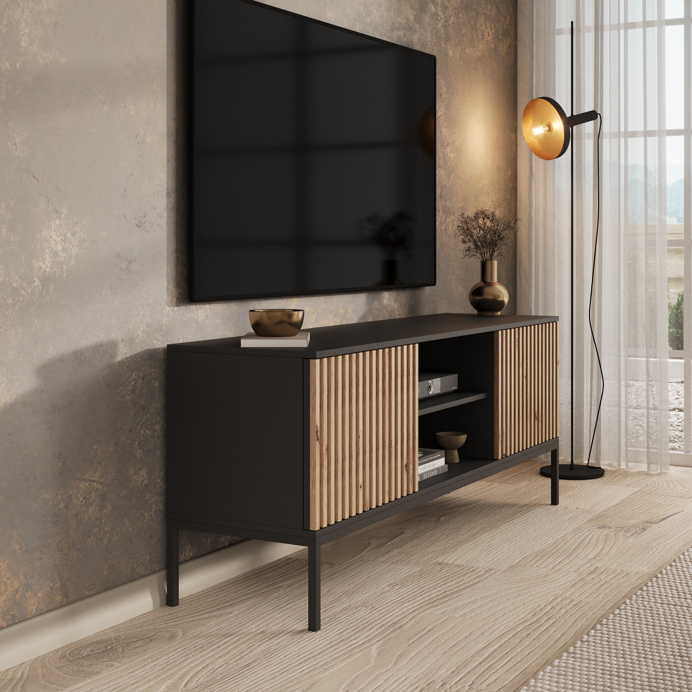 Marbella - TV-Meubel staand - Zwart - 150 cm