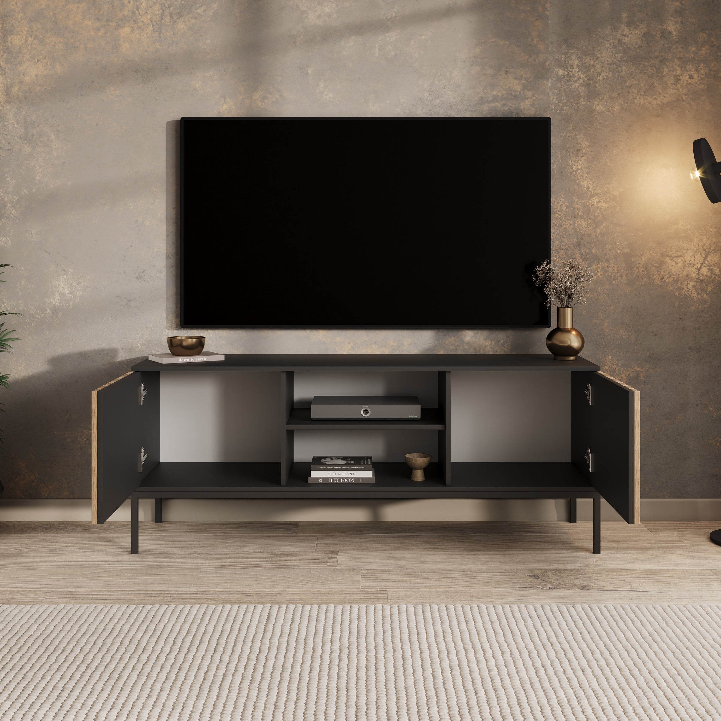Marbella - TV-Meubel staand - Zwart - 150 cm