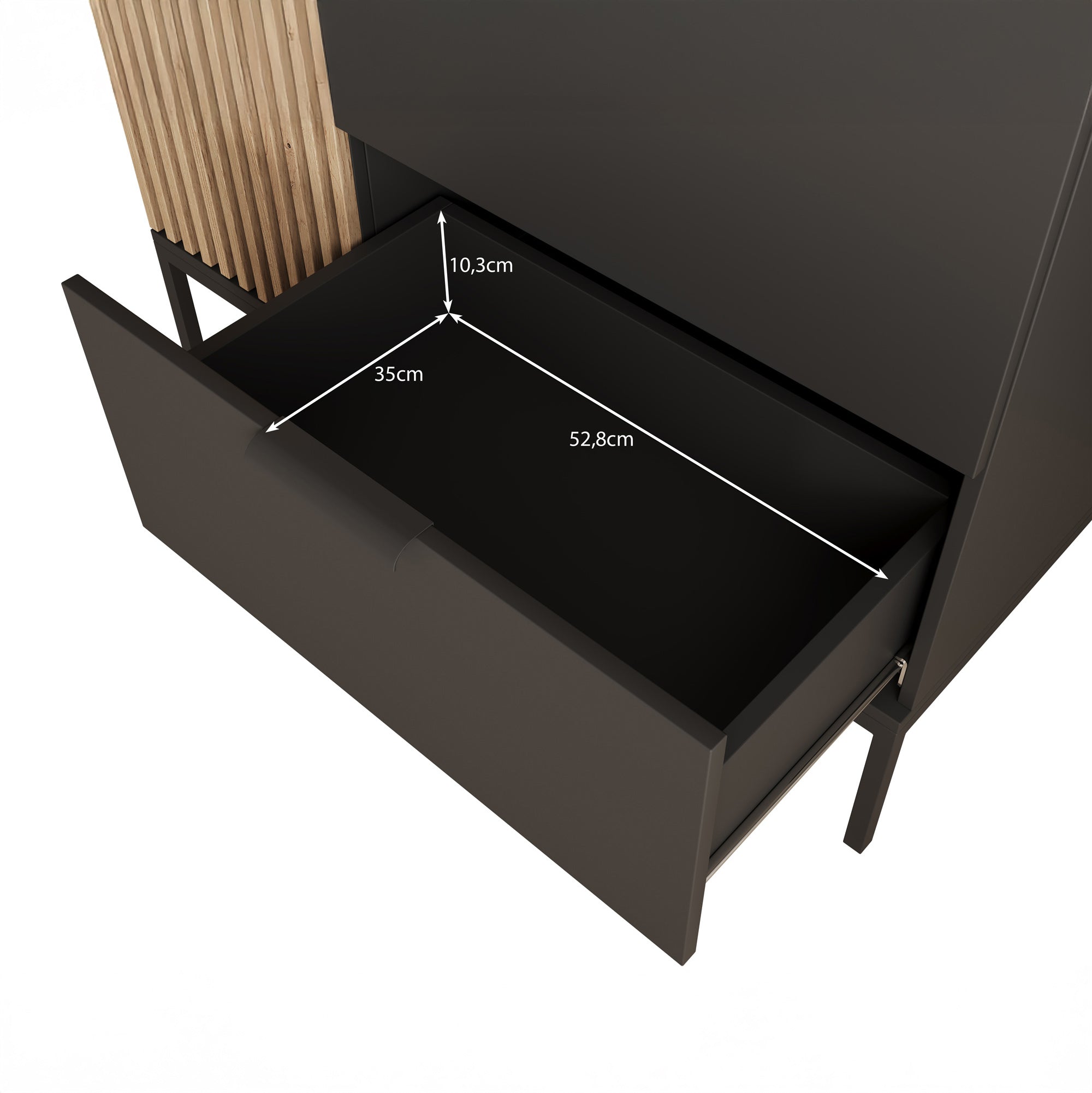 Marbella - Vitrinekast - Zwart - 100x60x200 cm