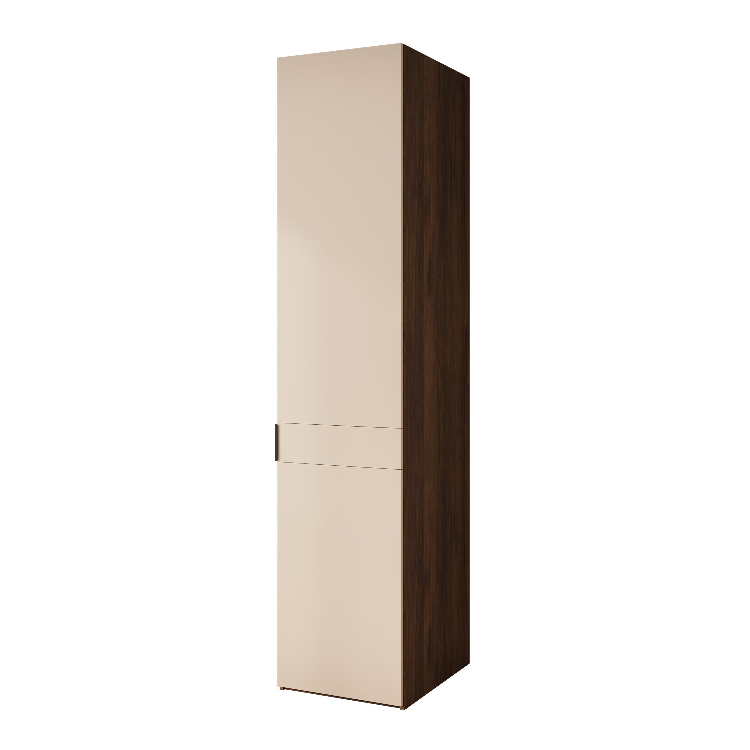 Marchena - Kledingkast 1-deurs - Beige/Walnootpatroon - 50x56x226 cm