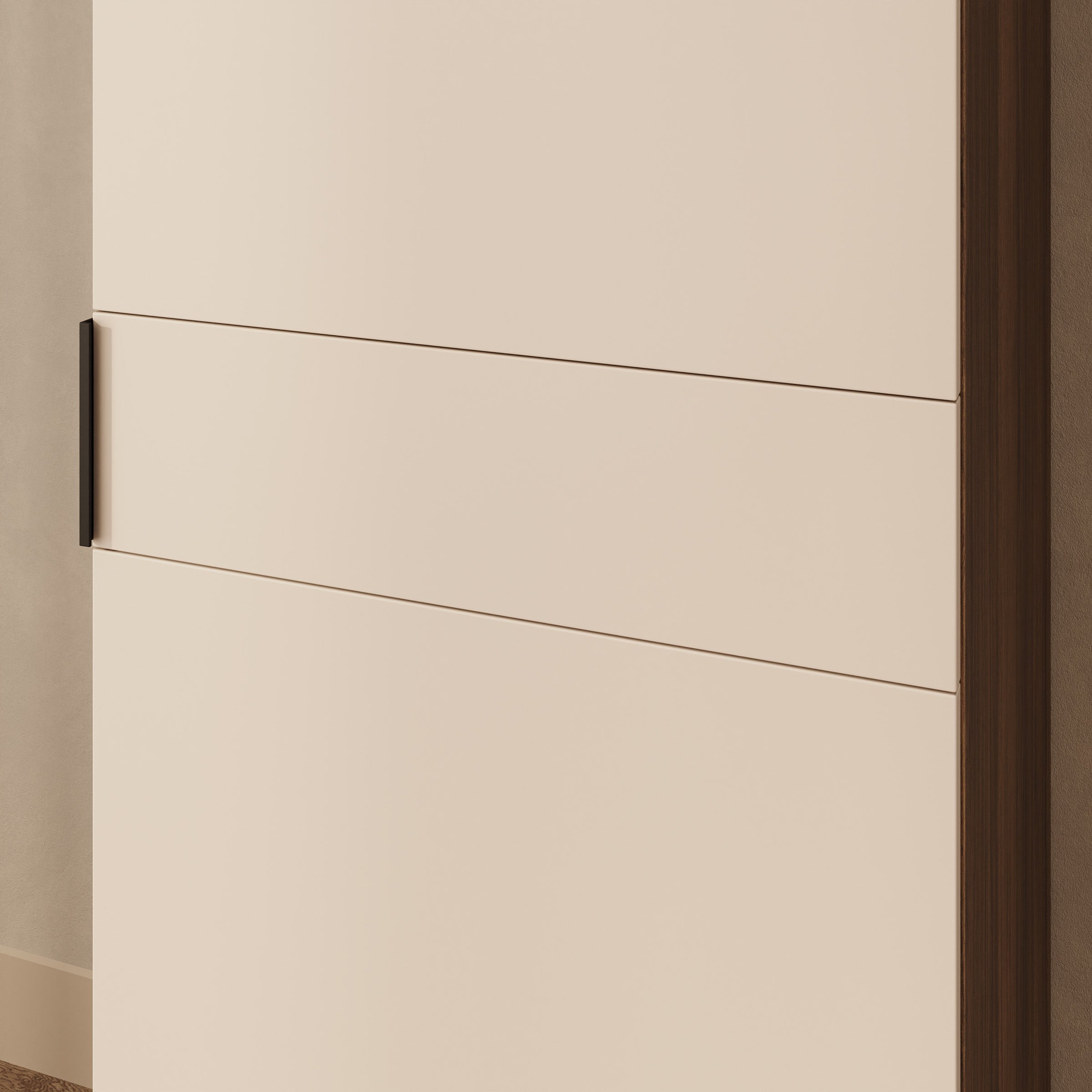 Marchena - Kledingkast 1-deurs - Beige/Walnootpatroon - 50x56x226 cm