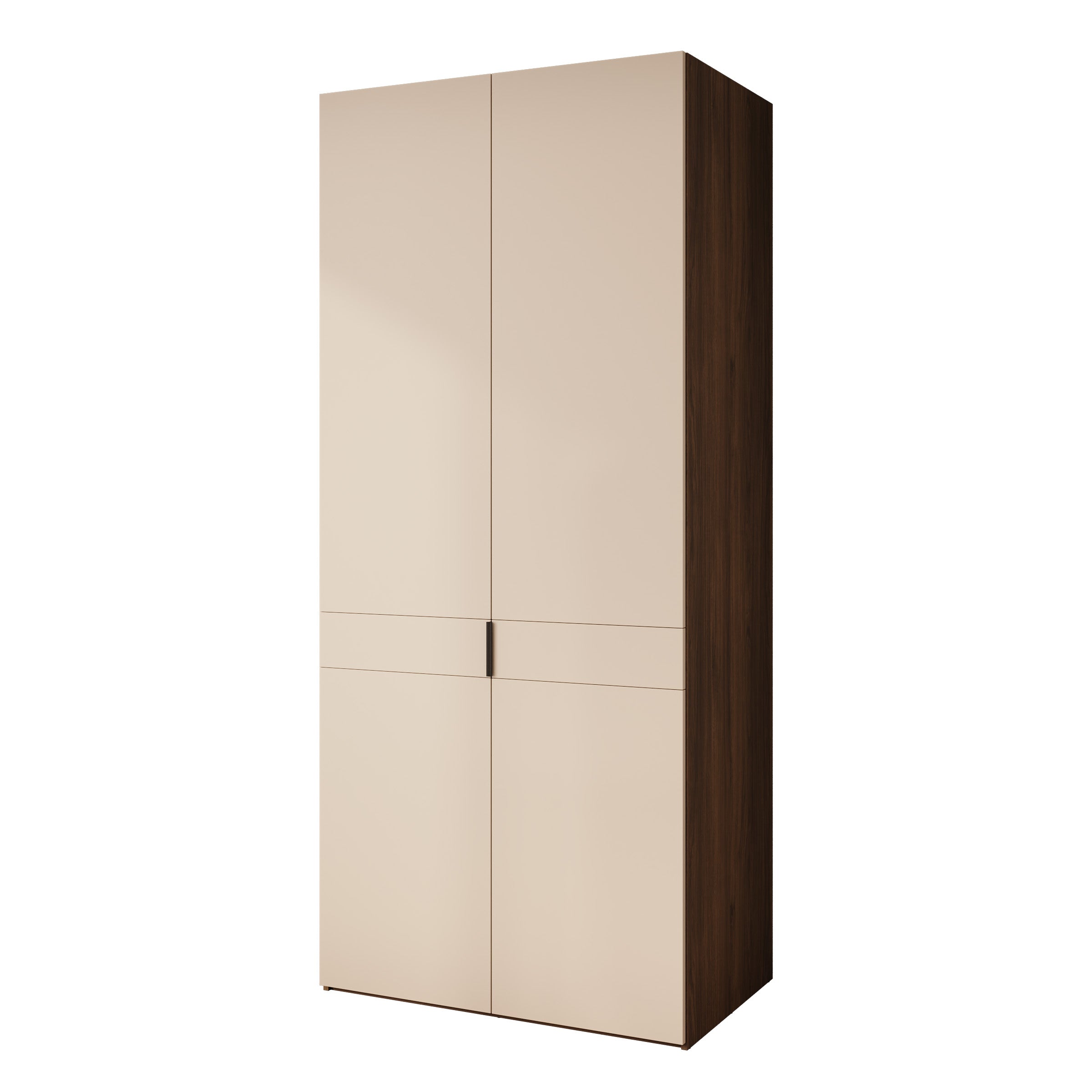 Marchena - Kledingkast 2-deurs - Beige/Walnootpatroon - 100x56x226 cm