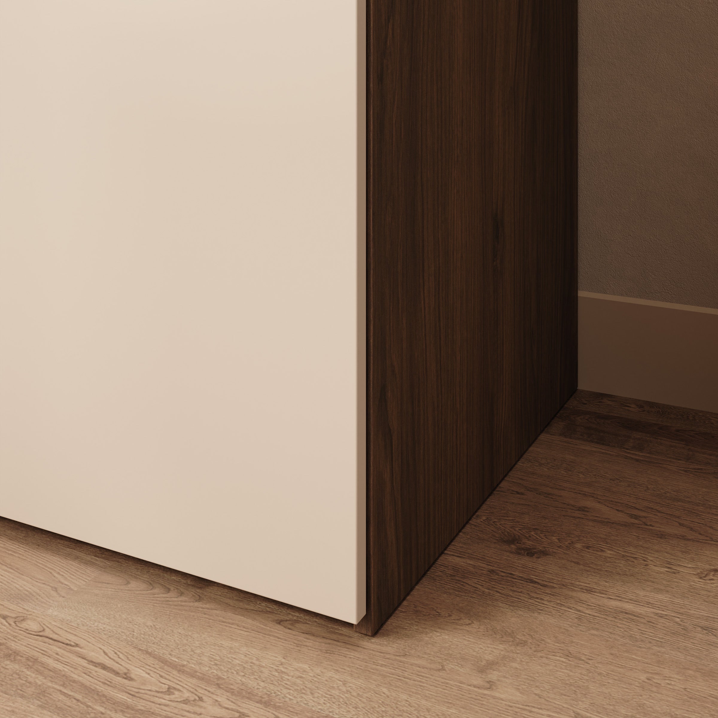 Marchena - Kledingkast 2-deurs - Beige/Walnootpatroon - 100x56x226 cm