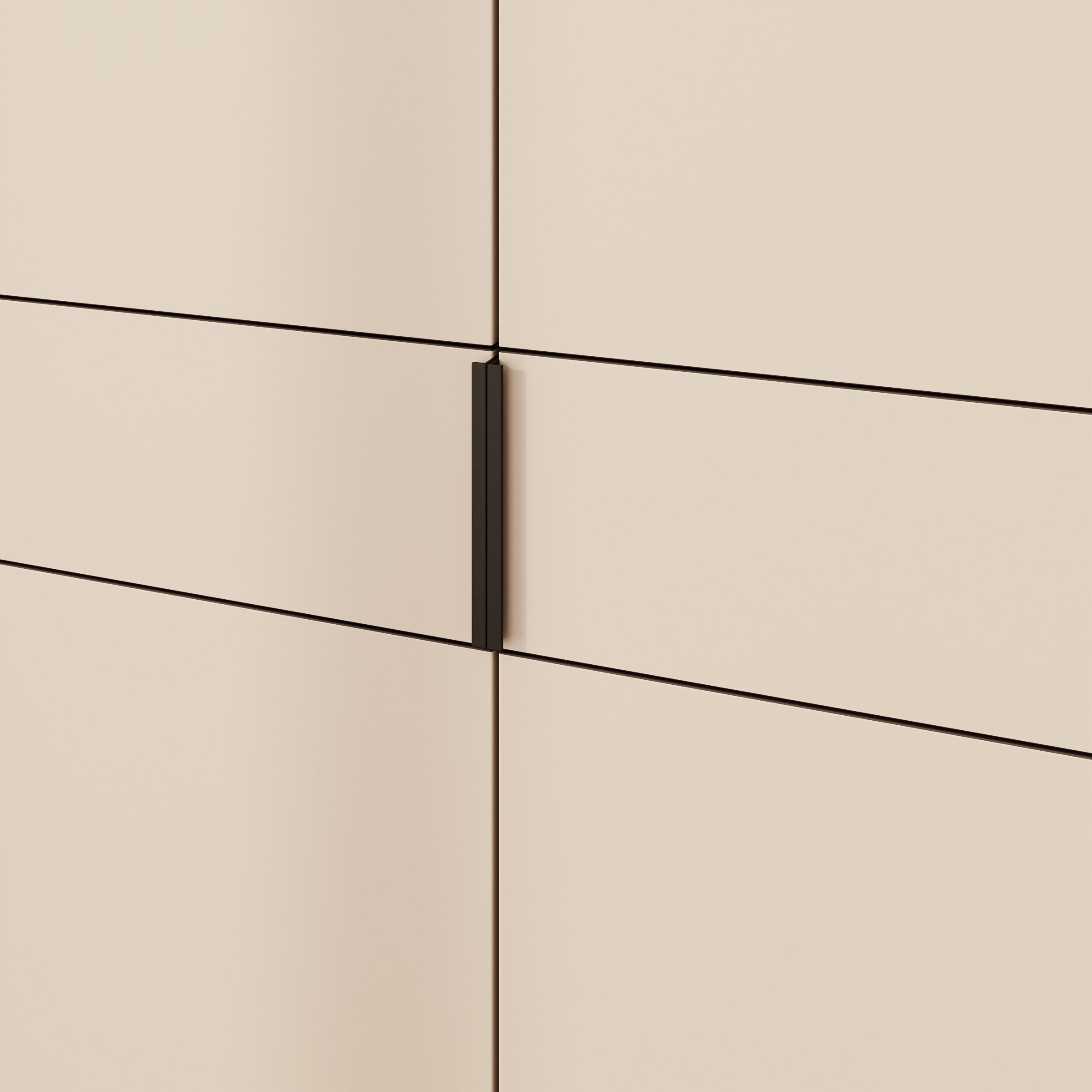 Marchena - Kledingkast 4-deurs - Beige/Walnootpatroon - 230x56x226 cm