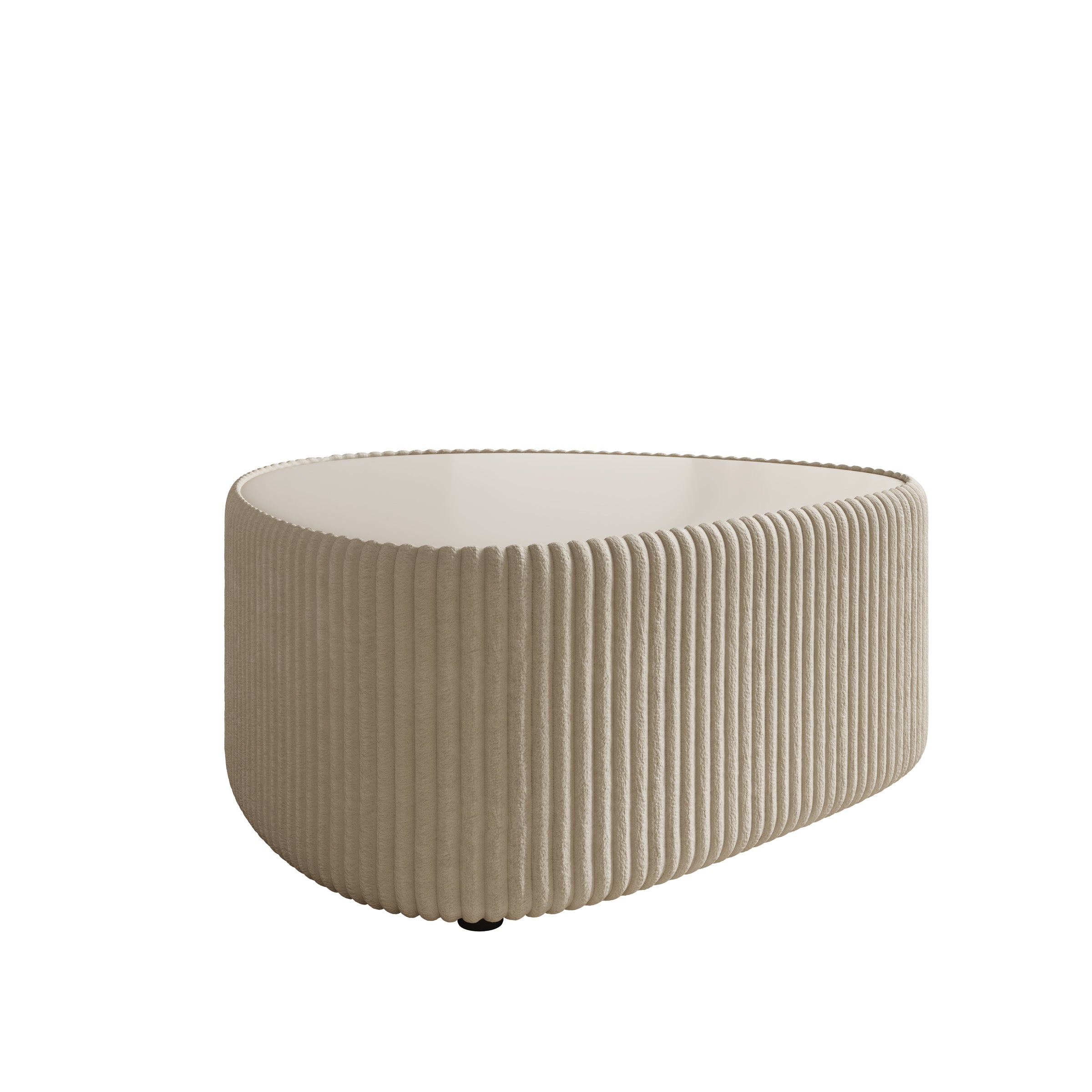 Marlen - Salontafel - Fluffy ribstof beige - 96x89x42 cm