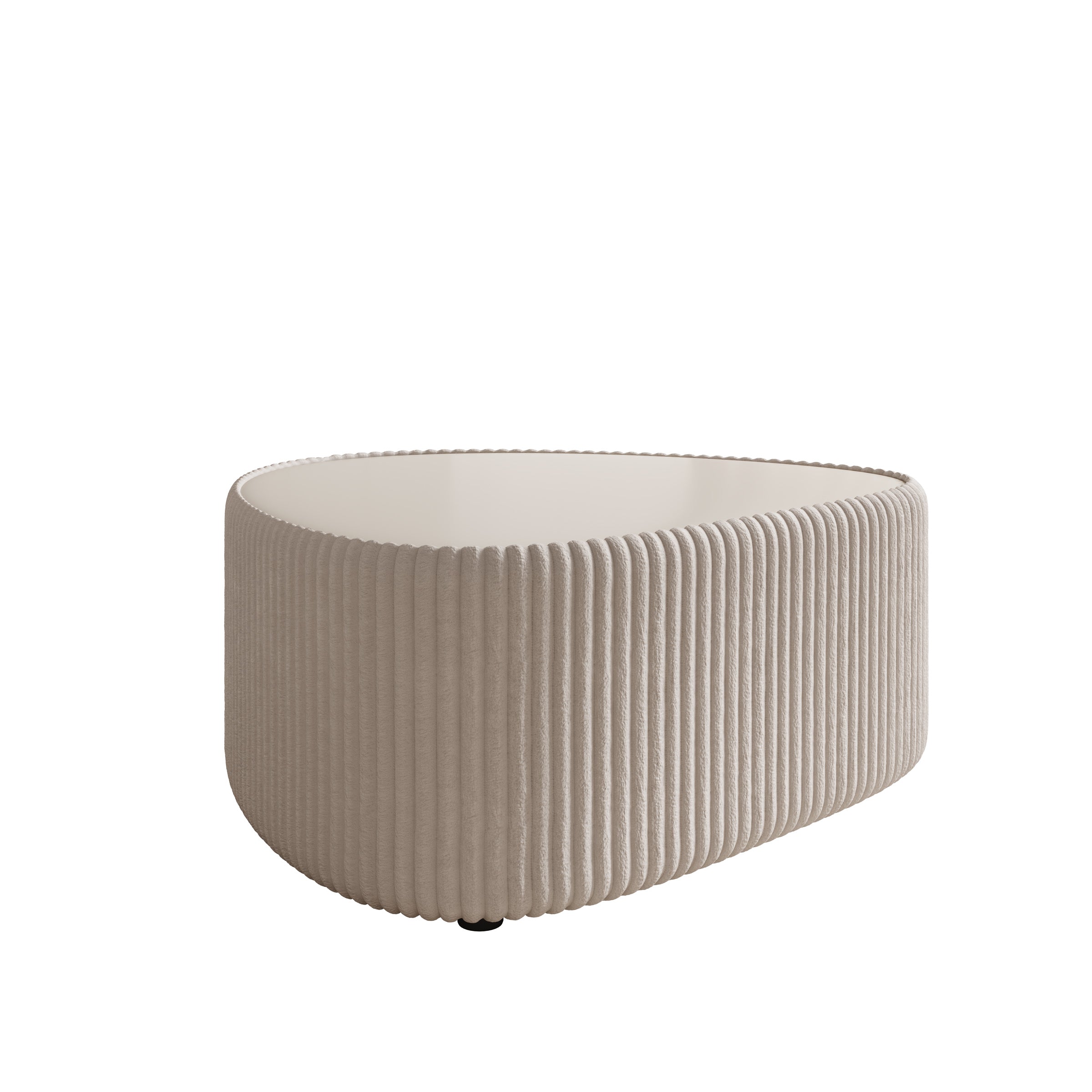 Marlen - Salontafel - Fluffy ribstof wit - 96x89x42 cm