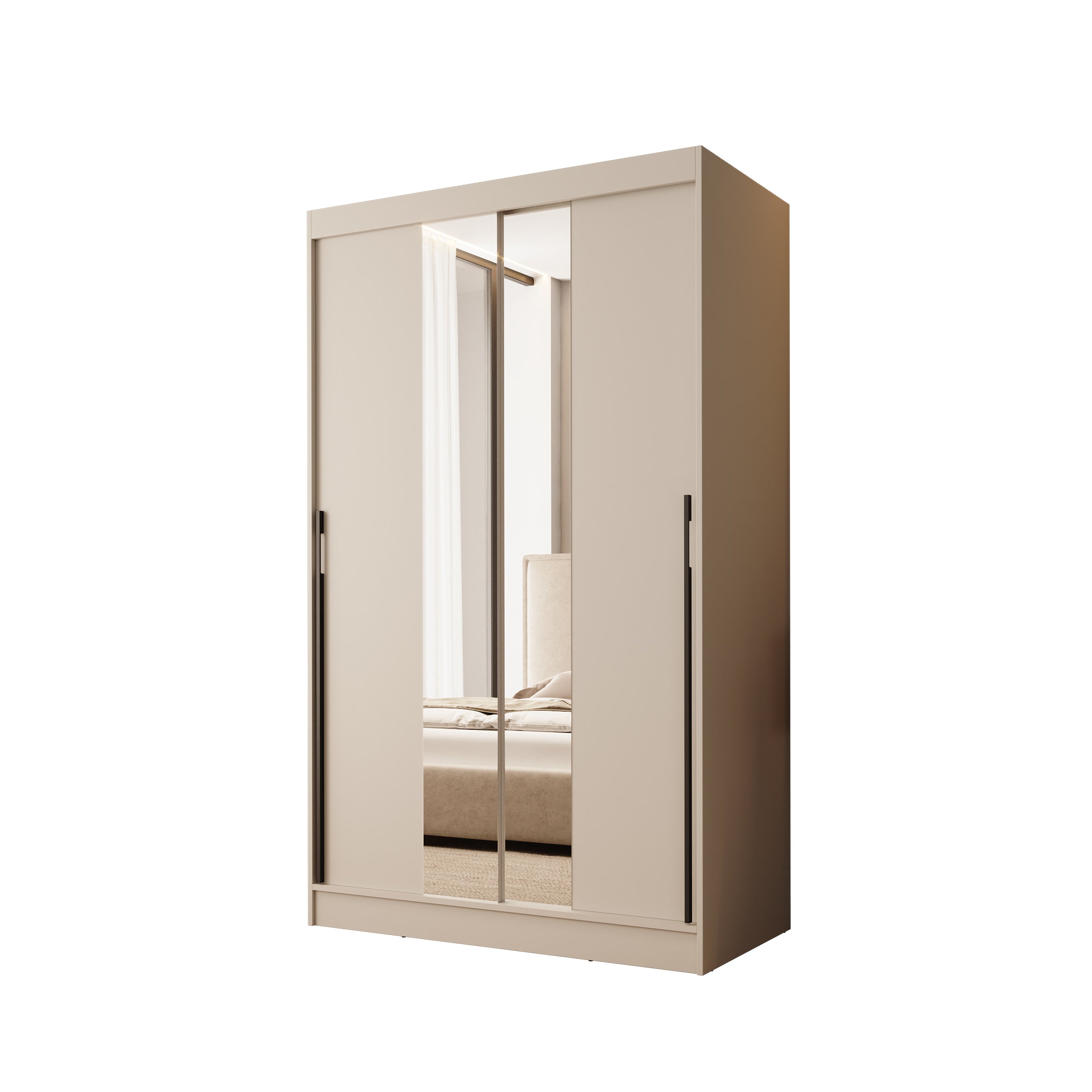 Marlow - Kledingkast met schuifdeuren - Beige - 201x62x119 cm