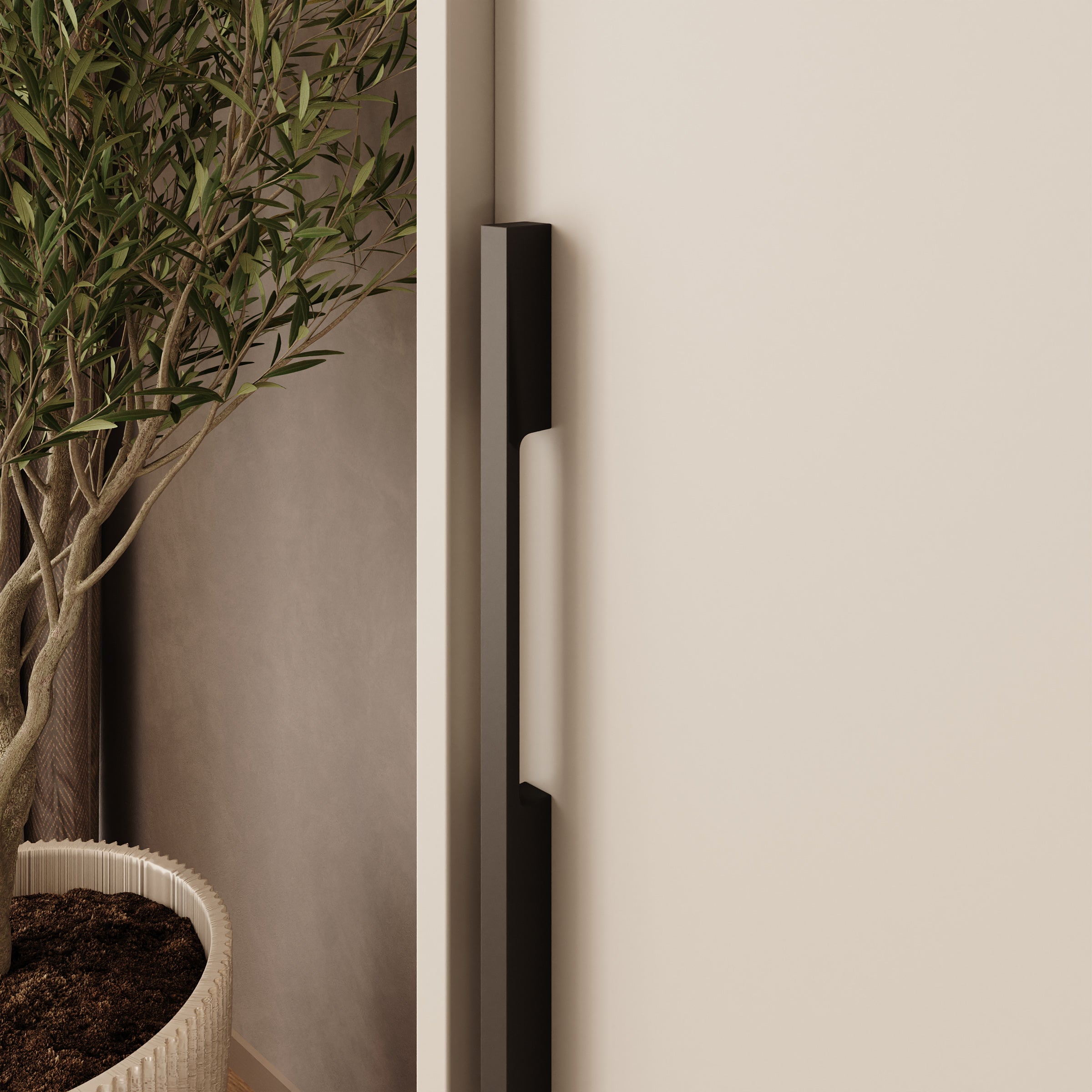 Marlow - Kledingkast met schuifdeuren - Beige - 201x62x119 cm