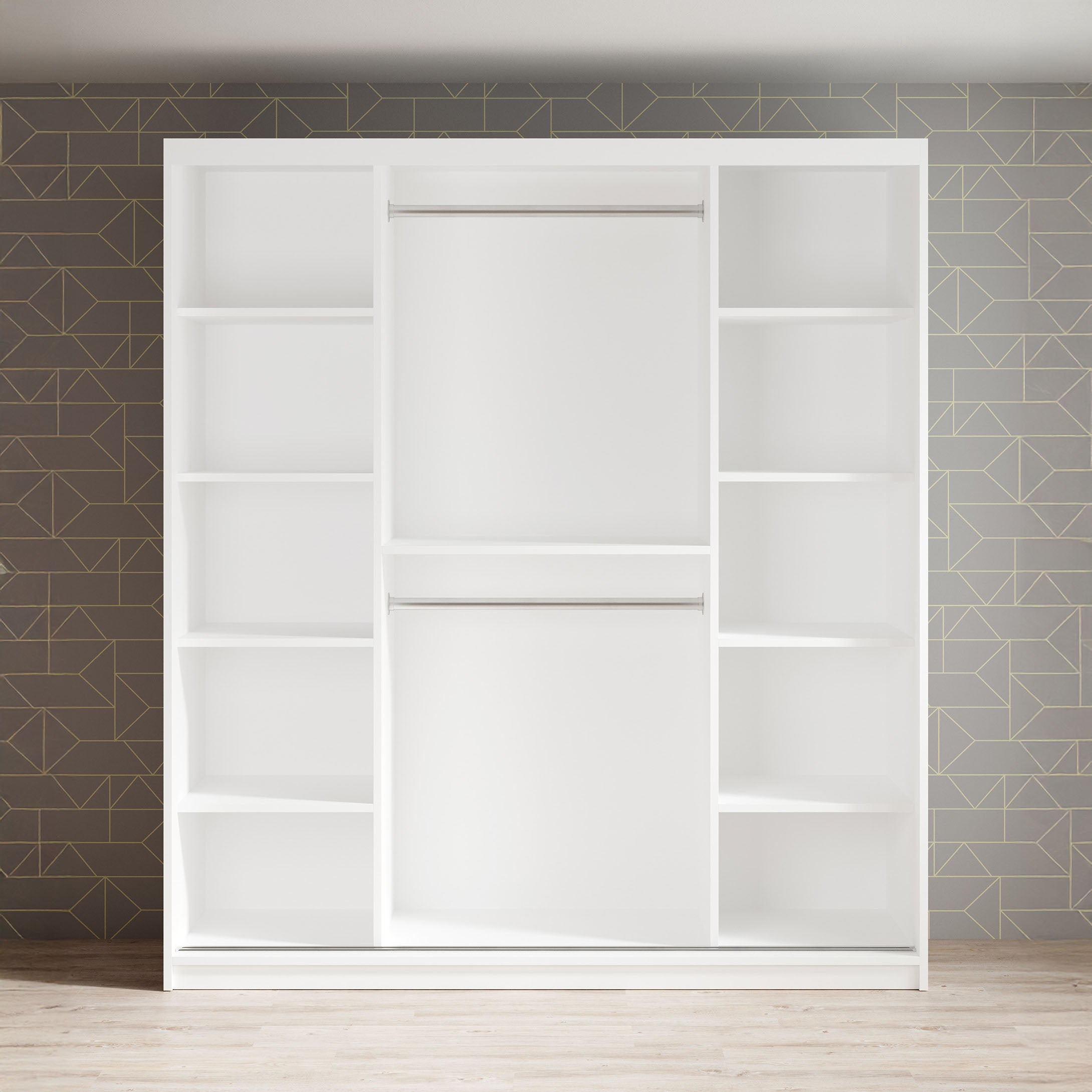 Marmer - Kledinkast met schuifdeuren - Wit  - 180x62x200 cm