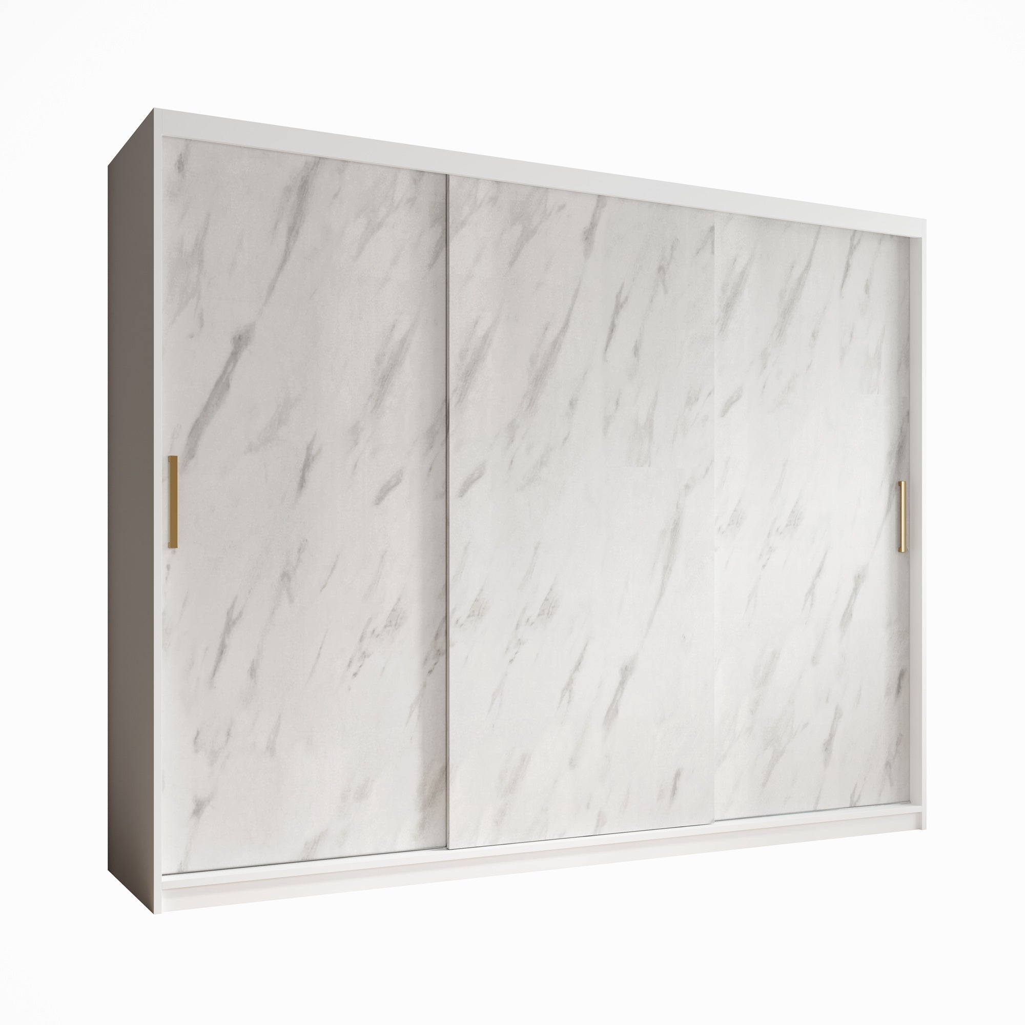 Marmer - Kledinkast met schuifdeuren - Wit  - 250x62x200 cm