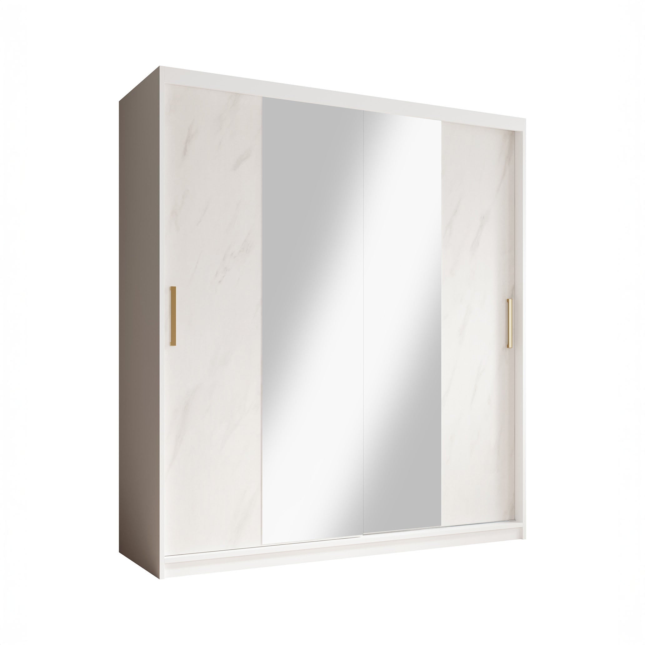 Marmer 2 - Kledinkast met schuifdeuren - Wit - 180x62x200 cm