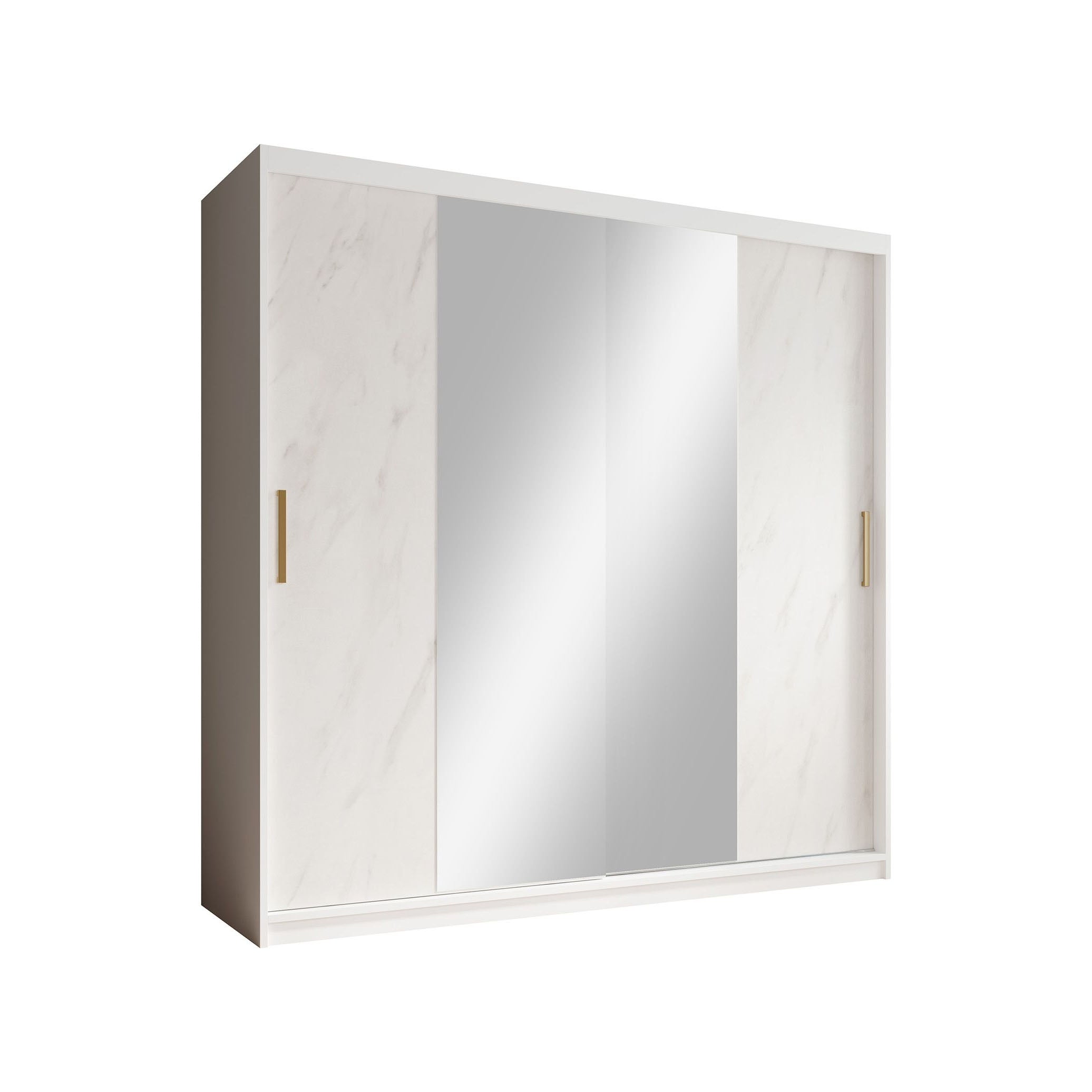Marmer 2 - Kledinkast met schuifdeuren - Wit - 200x62x200 cm