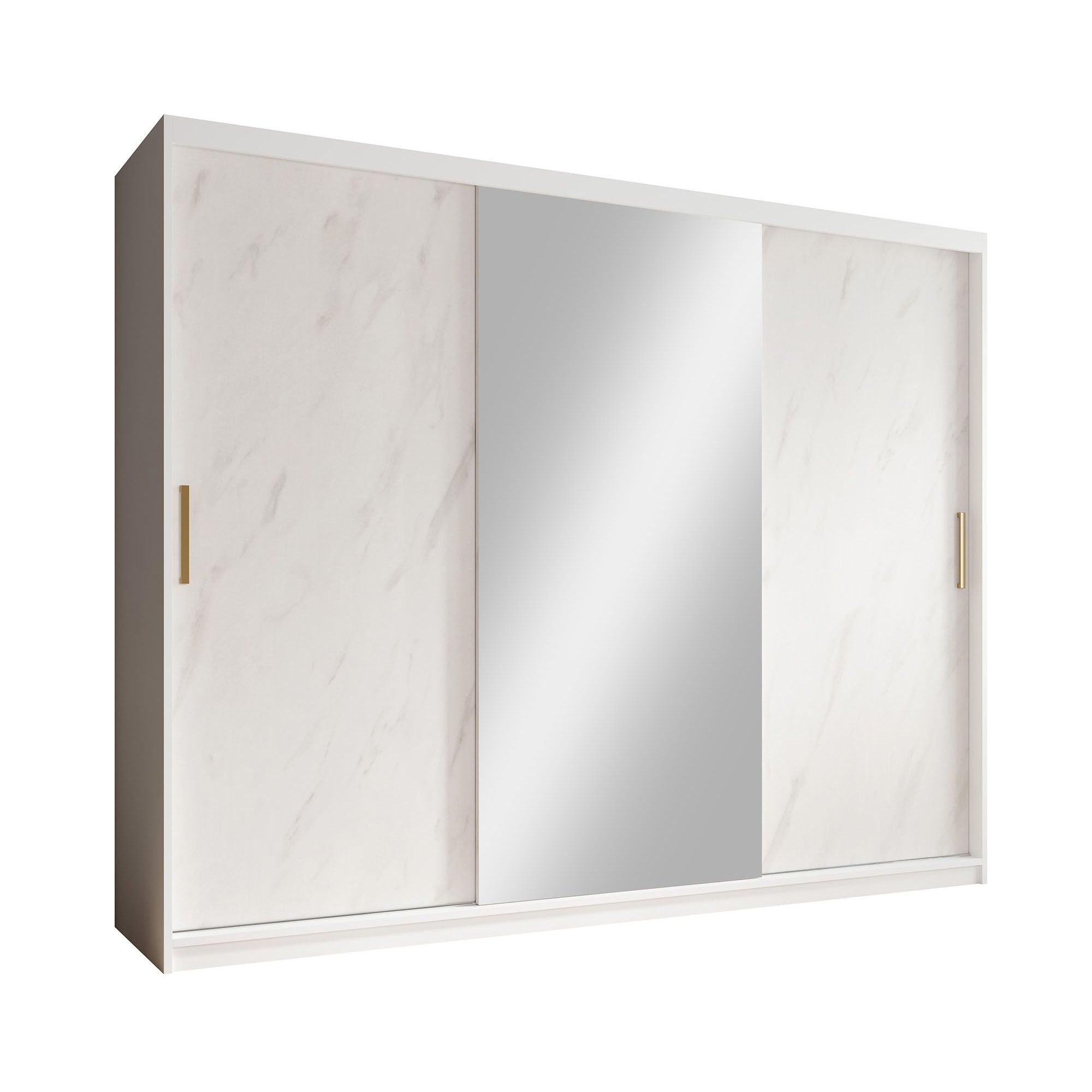 Marmer 2 - Kledinkast met schuifdeuren - Wit - 250x62x200 cm