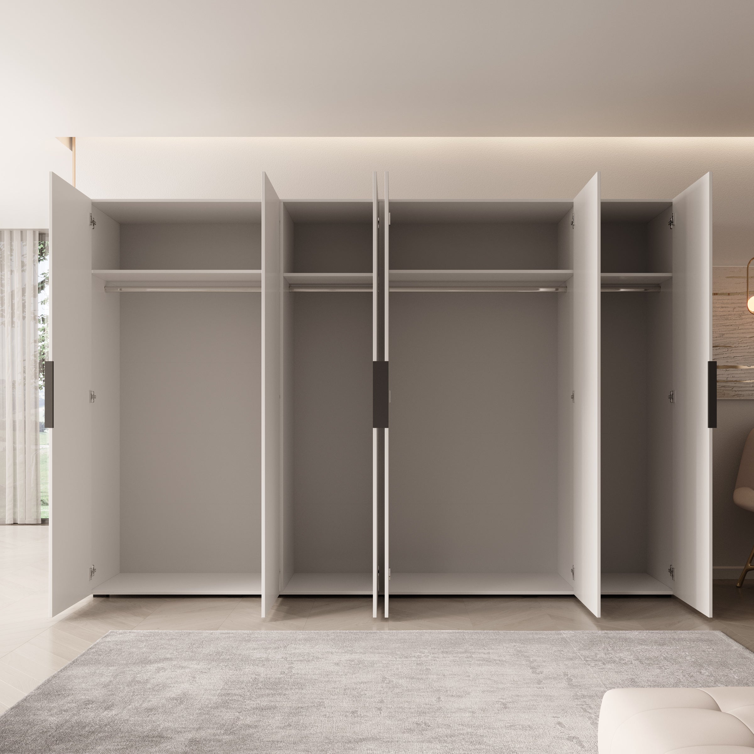 Marquesa - Kledingkast - Wit - 300x50x202 cm