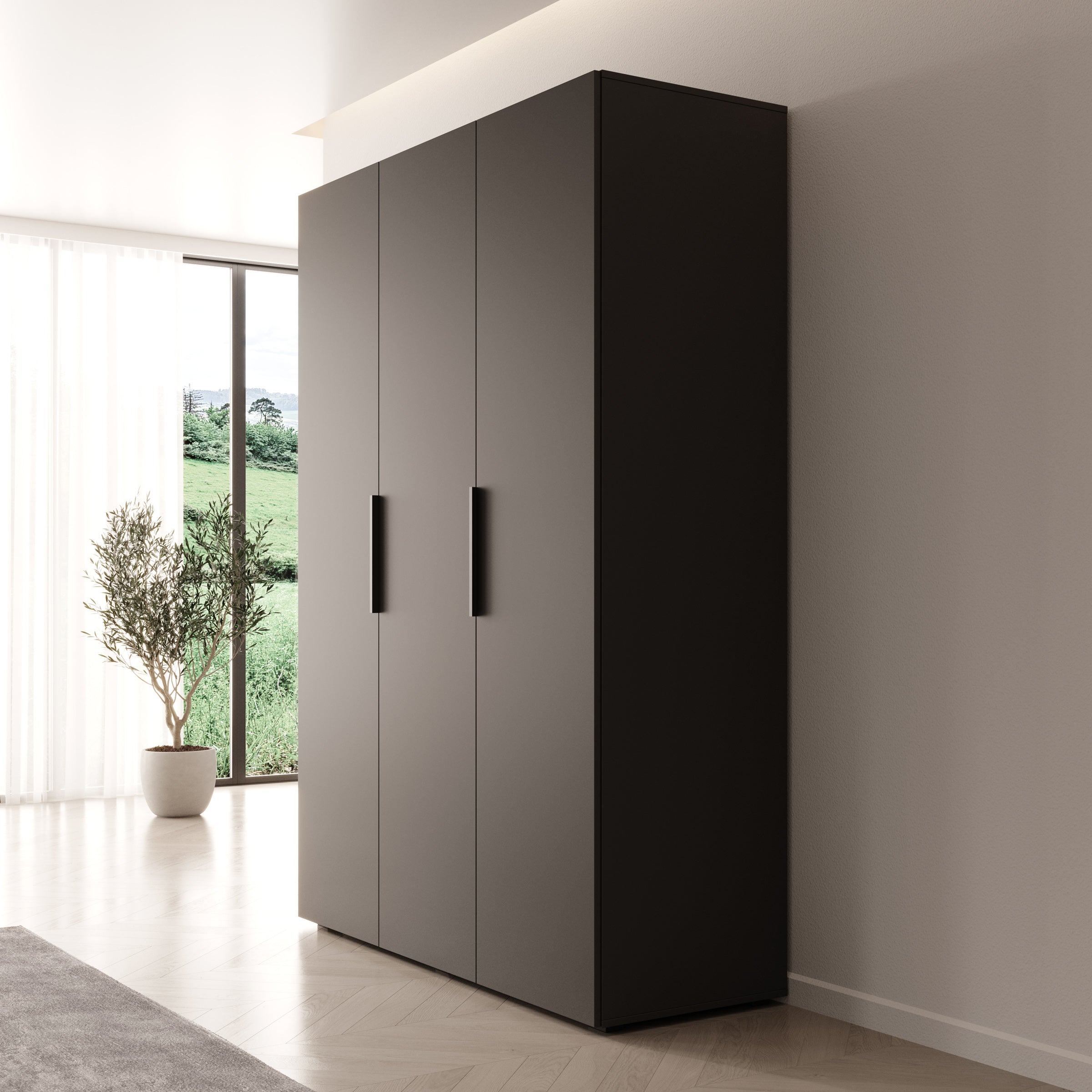Marquesa - Kledingkast - Zwart - 150x50x202 cm