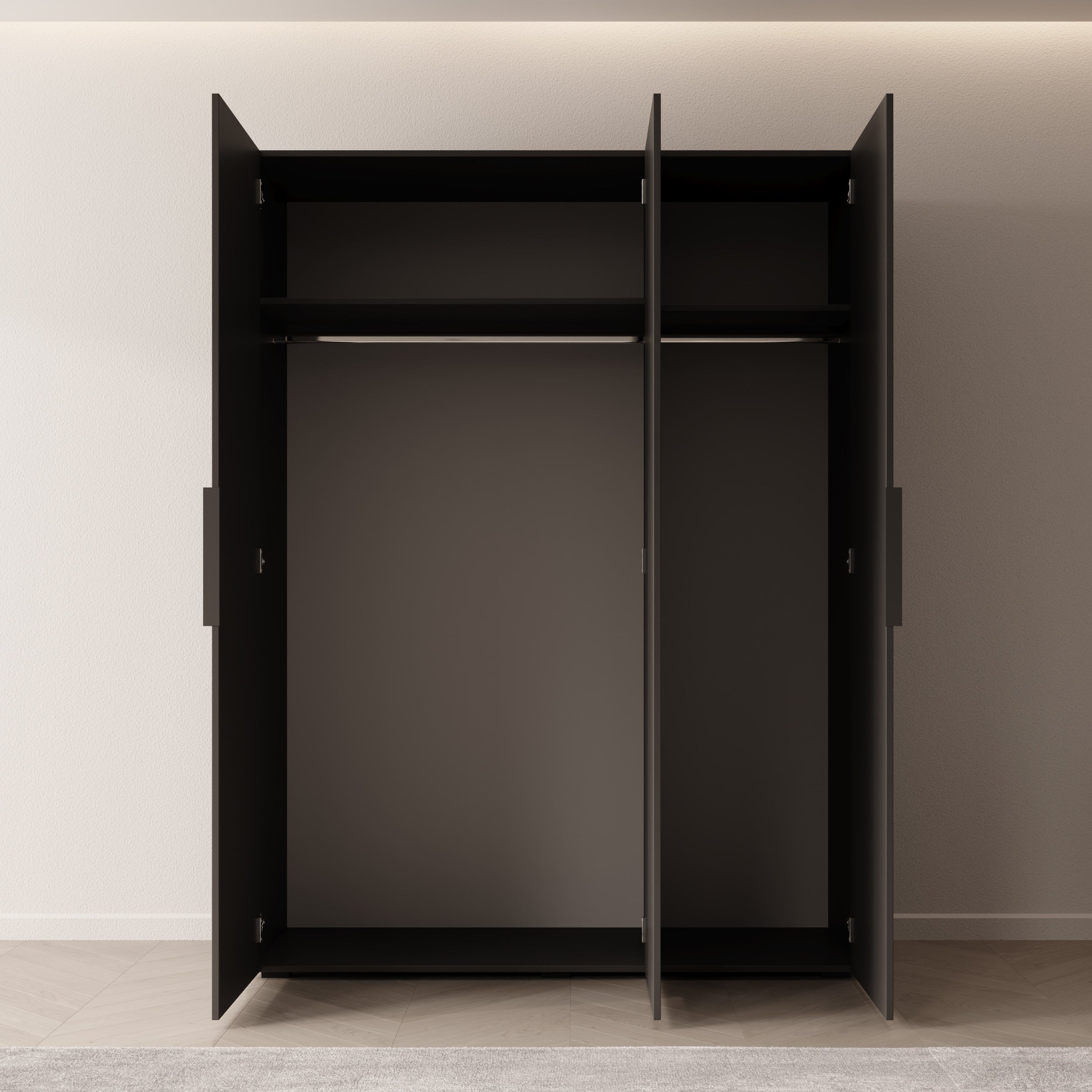 Marquesa - Kledingkast - Zwart - 150x50x202 cm